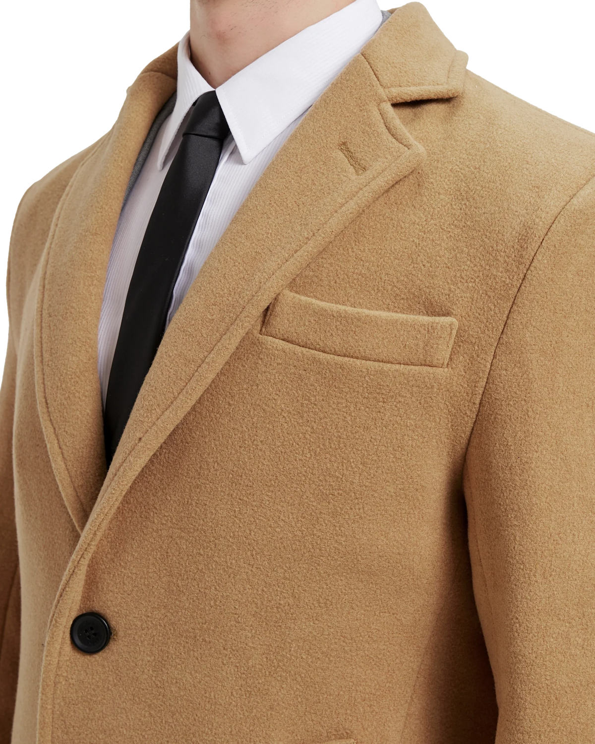 Marcus | Men's Camel Wool Cashmere Long Overcoat