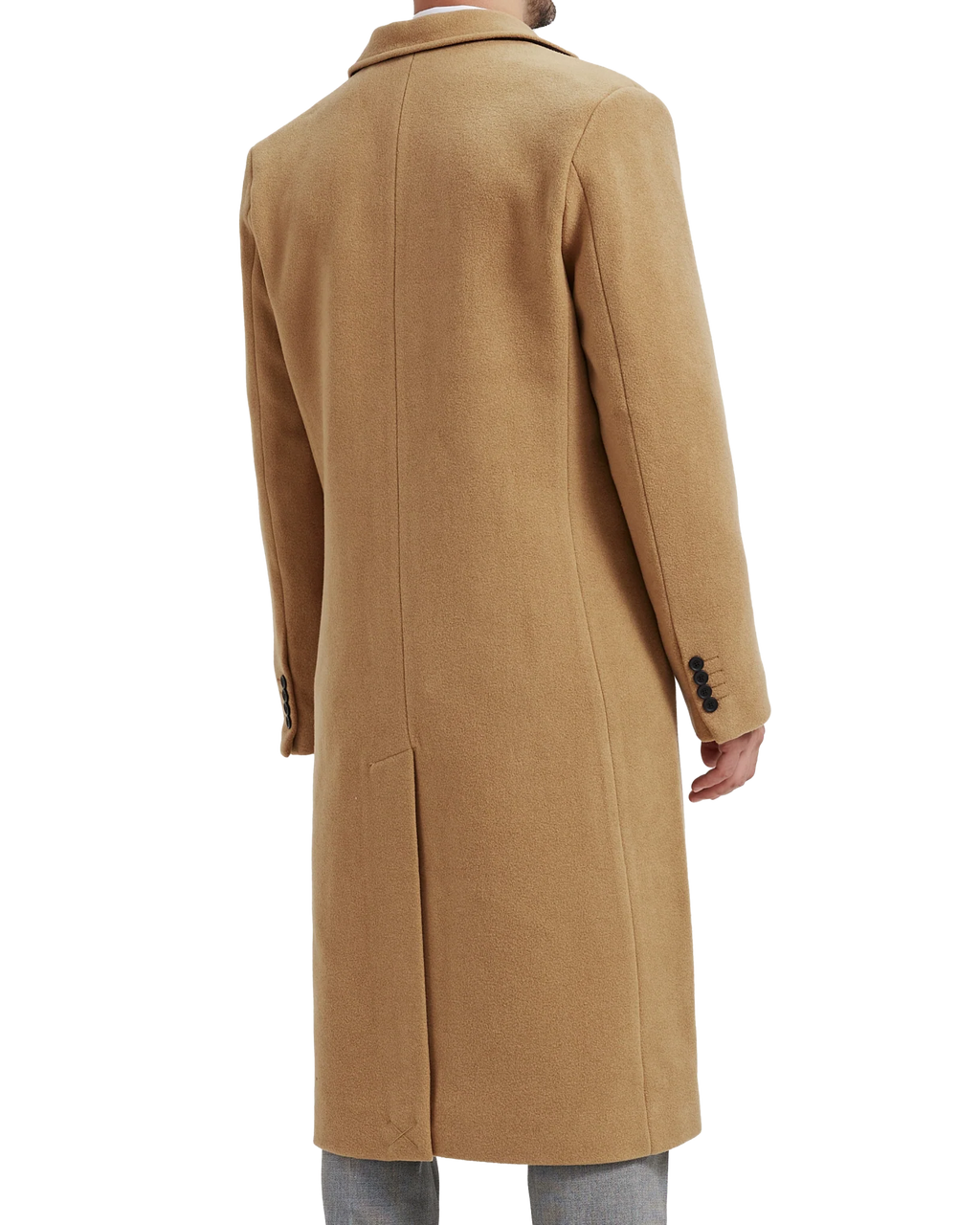 Marcus | Men's Camel Wool Cashmere Long Overcoat