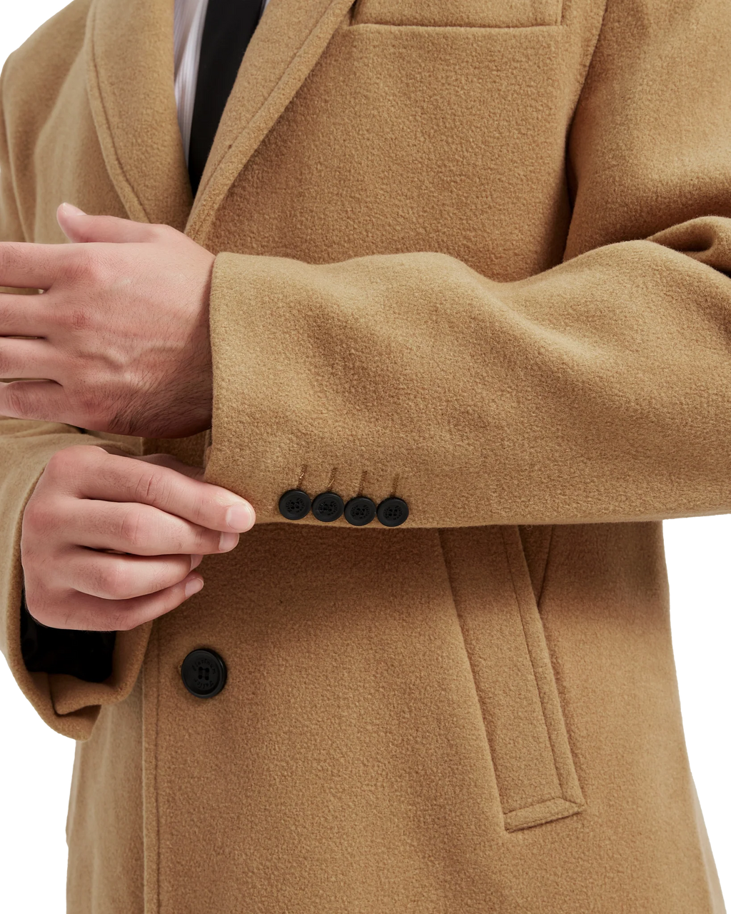 Marcus | Men's Camel Wool Cashmere Long Overcoat