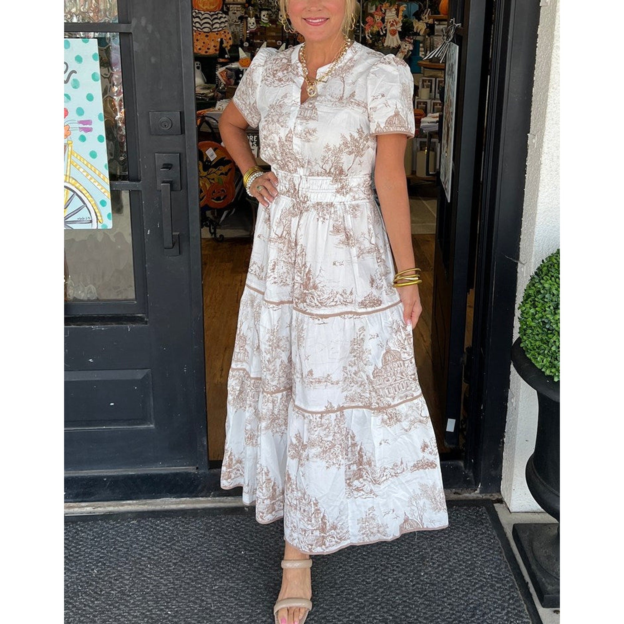 Deborah | Classic Toile Maxi - Brown