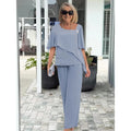 Sofia | Elegant Wide Sleeve and Trouser Set - Light Blue