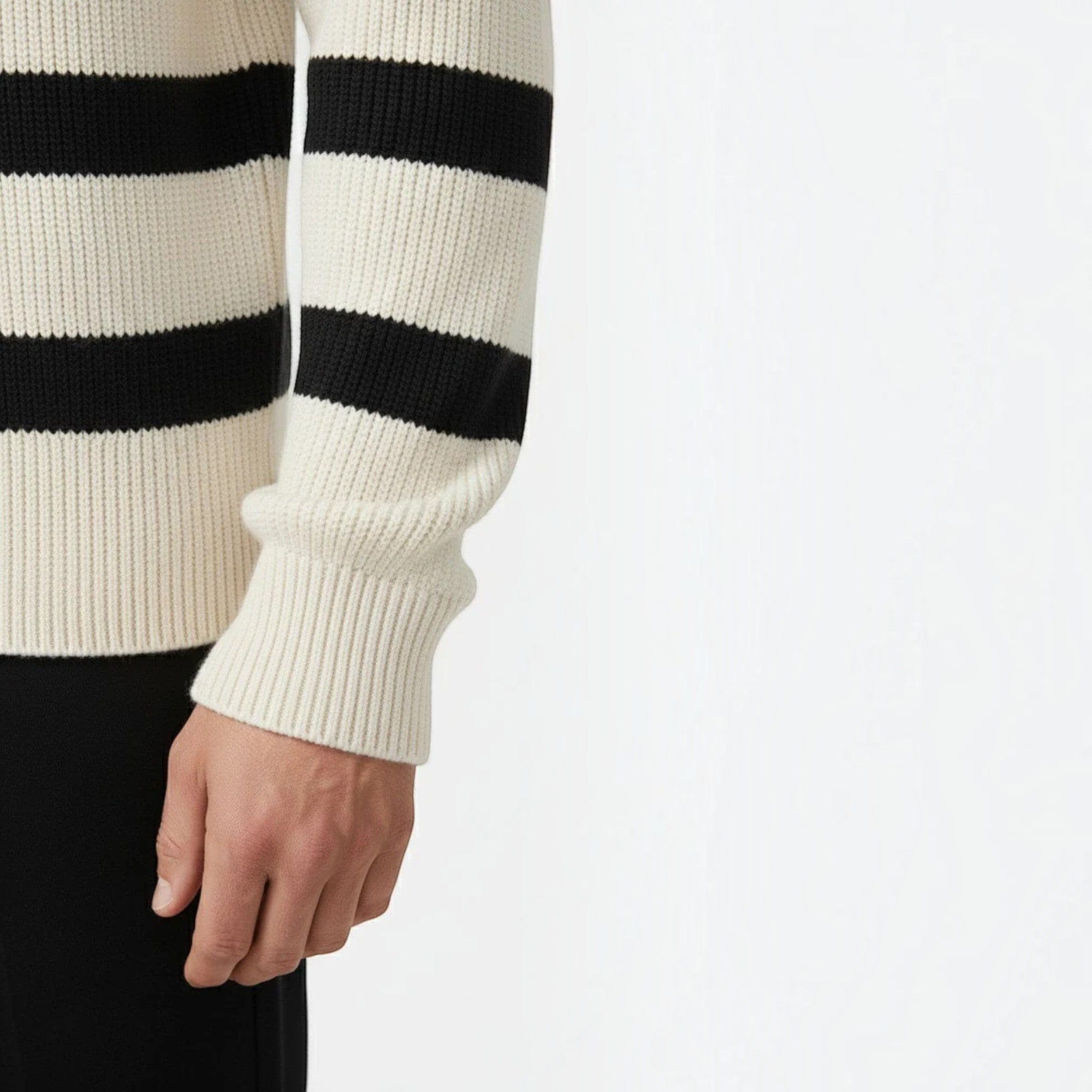 Ellmont London | Men’s Ribbed Knit Half Zip Sweater for Autumn and Winter