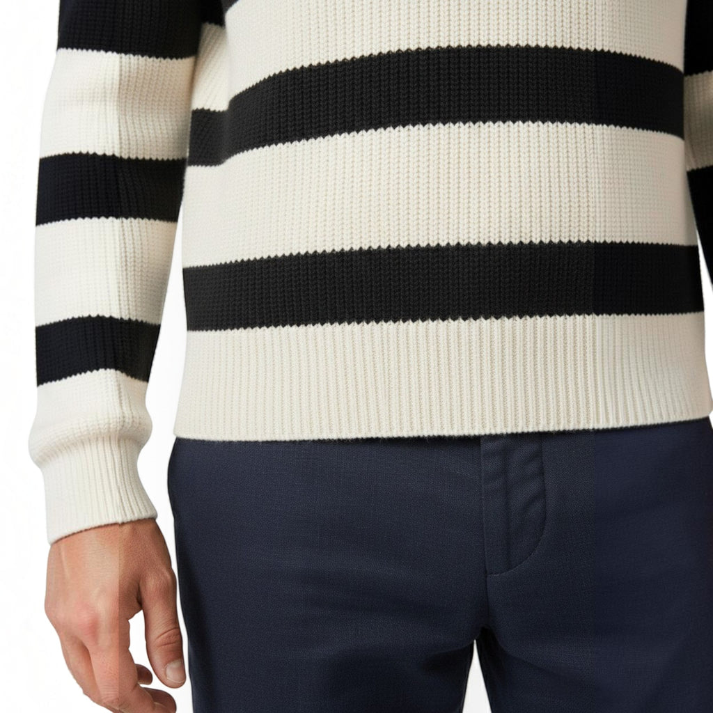 Ellmont London | Men’s Ribbed Knit Half Zip Sweater for Autumn and Winter