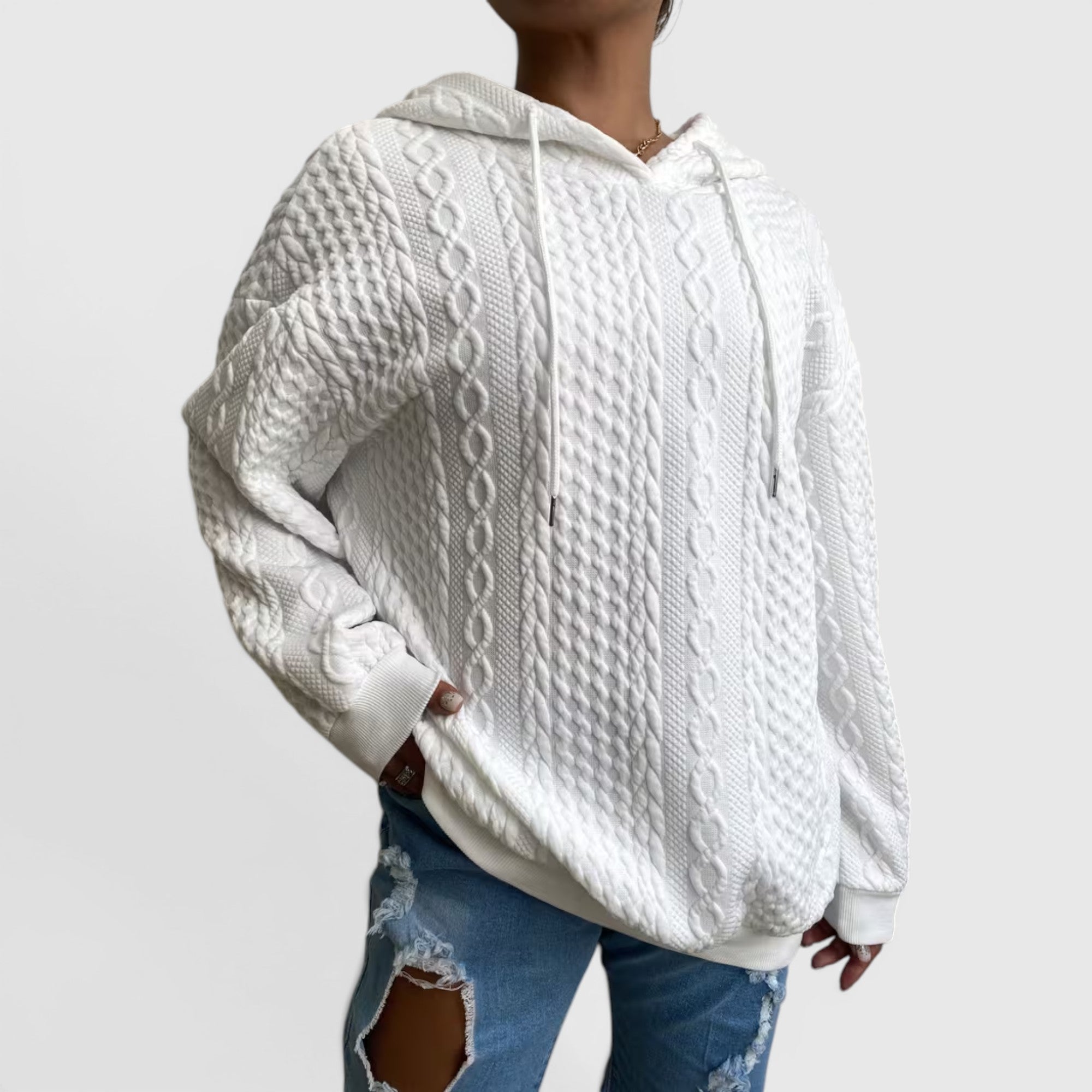 Ellmont London | Women's Plus Size Long Sleeve Hoodie Relaxed Fit Sweatshirt