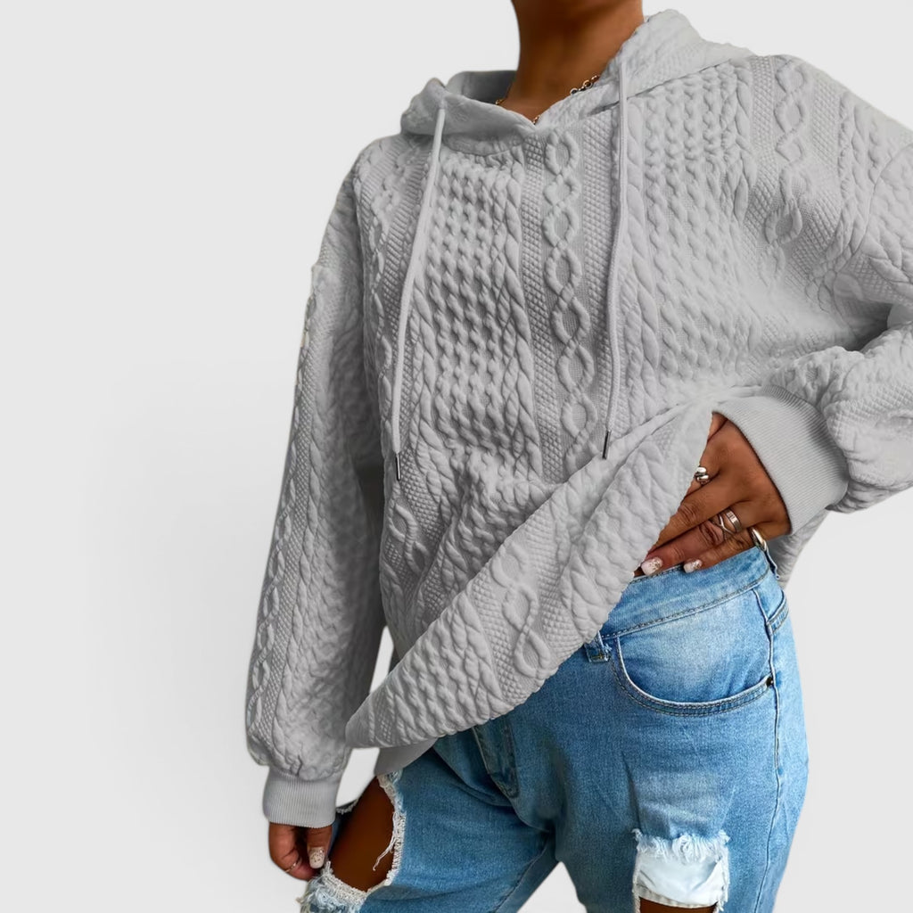 Ellmont London | Women's Plus Size Long Sleeve Hoodie Relaxed Fit Sweatshirt