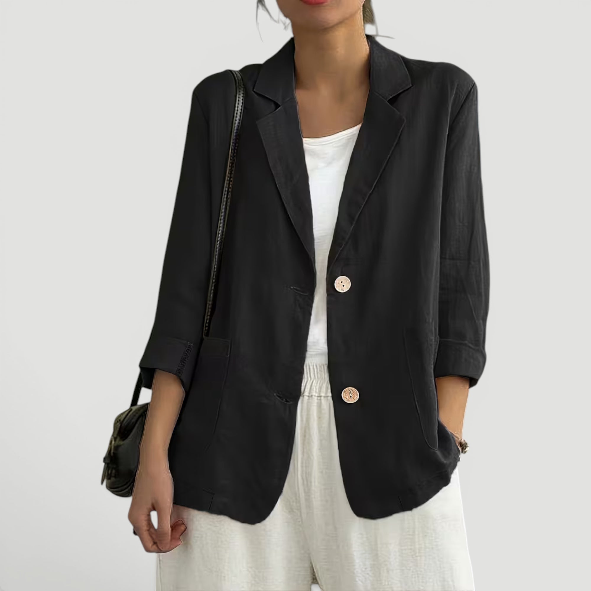 Ellmont London | Women's Summer 2 Button Blazer Jacket with Pockets