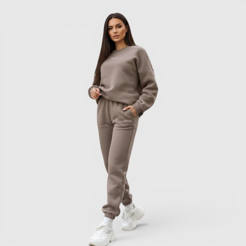 Hazel | Women's Loose Fit Embroidered Tracksuit Two-Piece Lounge Set