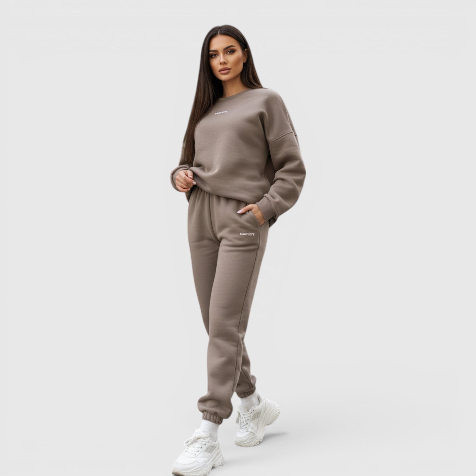 Hazel | Women's Loose Fit Embroidered Tracksuit Two-Piece Lounge Set