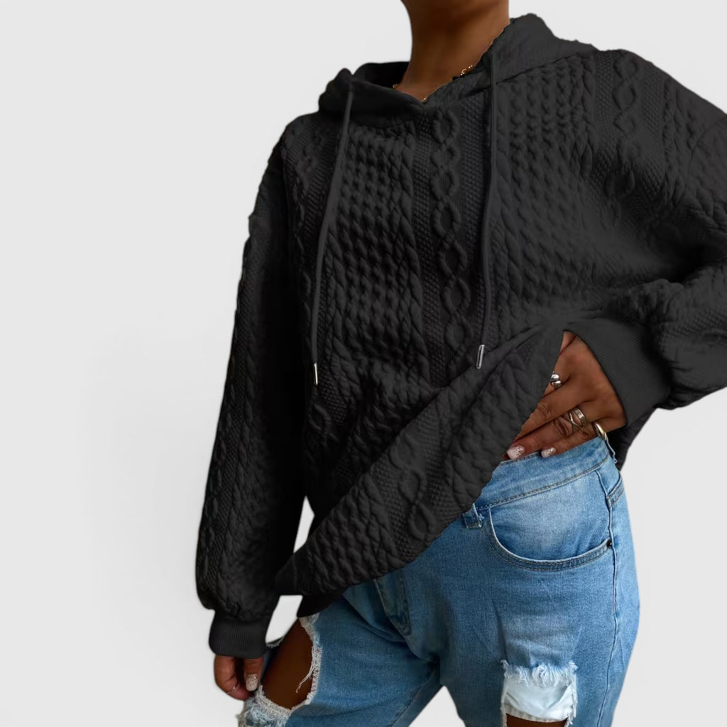 Ellmont London | Women's Plus Size Long Sleeve Hoodie Relaxed Fit Sweatshirt
