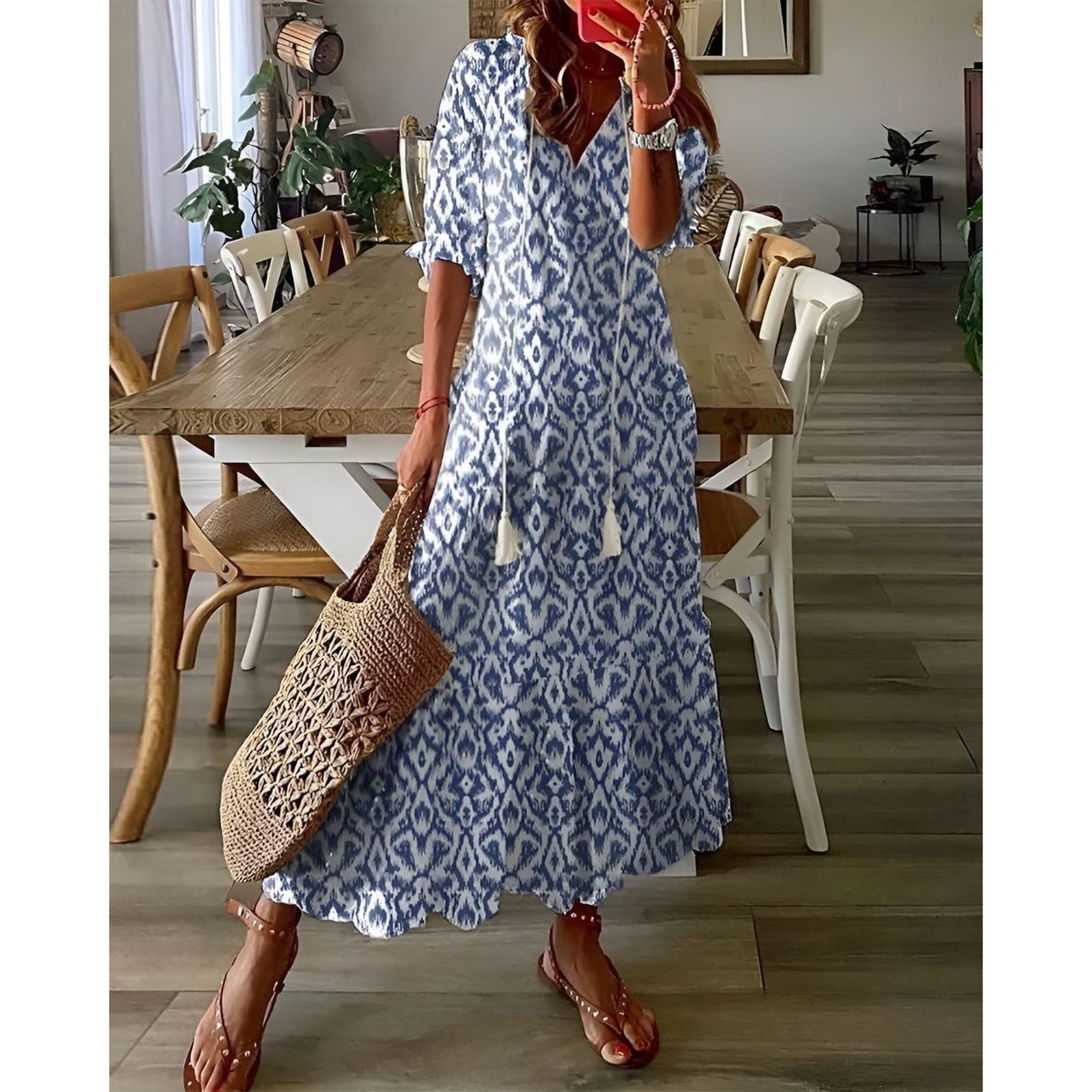 Ariana | Boho Magic Covering Dress - Blue (Almost sold out)