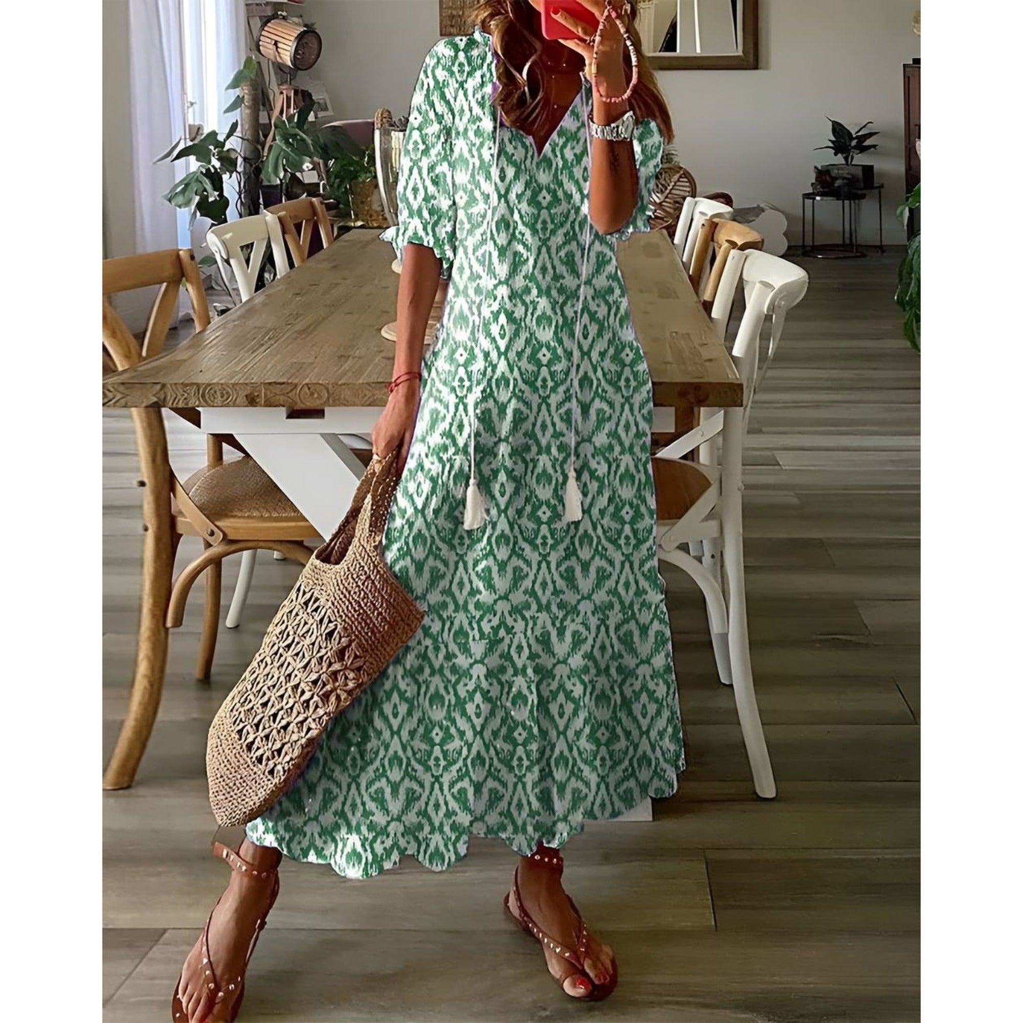 Ariana | Boho Magic Covering Dress - Green (Almost sold out)