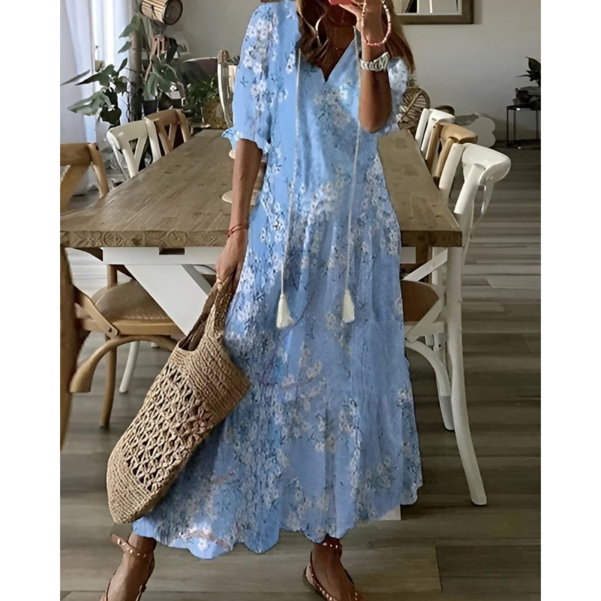 Ariana | Boho Magic Covering Dress - Light Blue