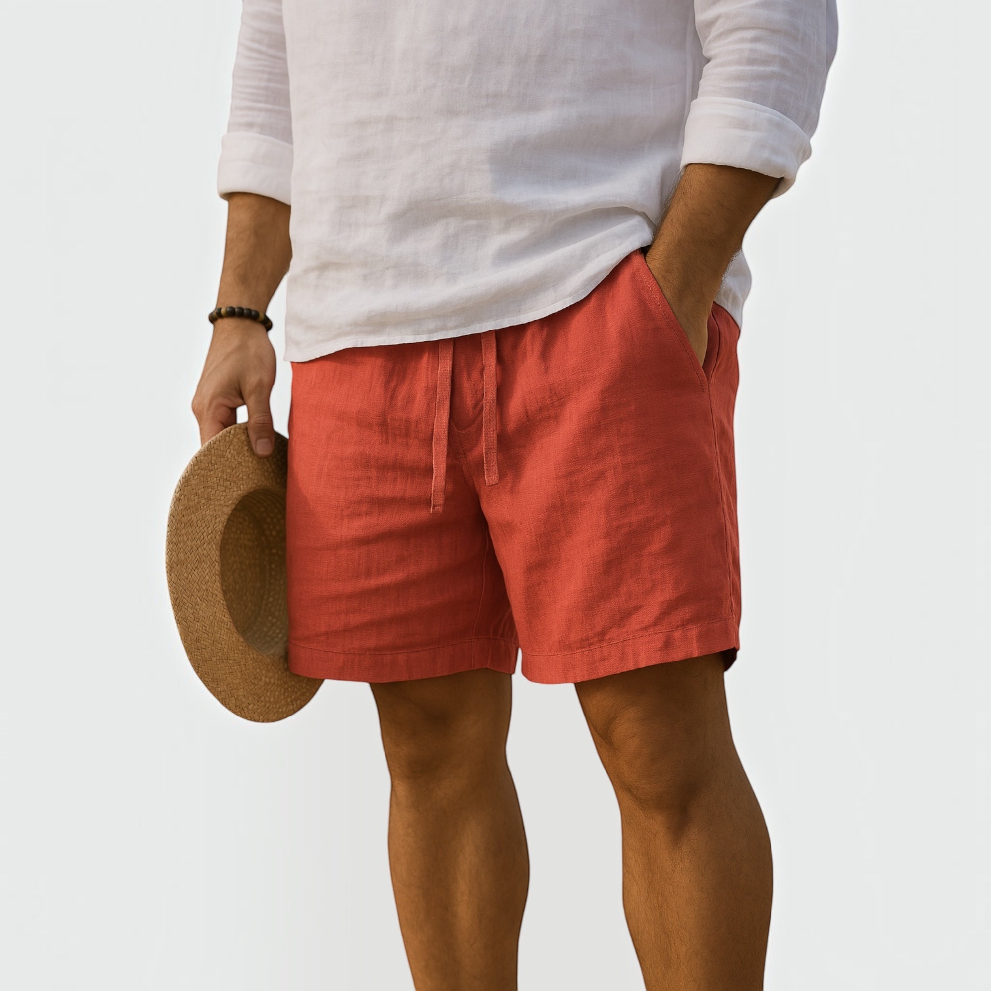 Ellmont London | Men’s Linen Shorts Essentials  Lightweight Summer Comfort Fit