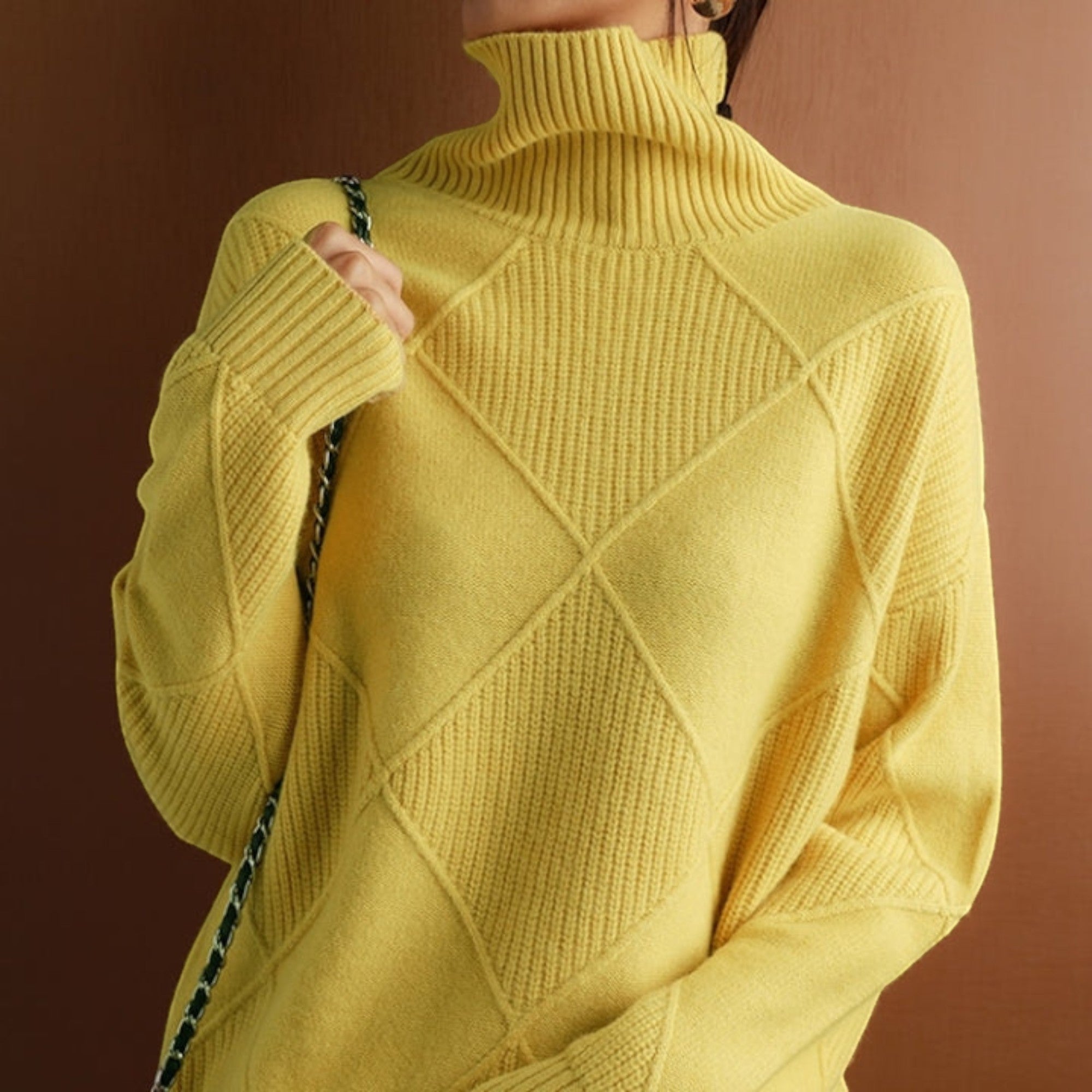 Ellmont London | Women's Warm Turtleneck Pullover Sweater Soft Knit Jumper
