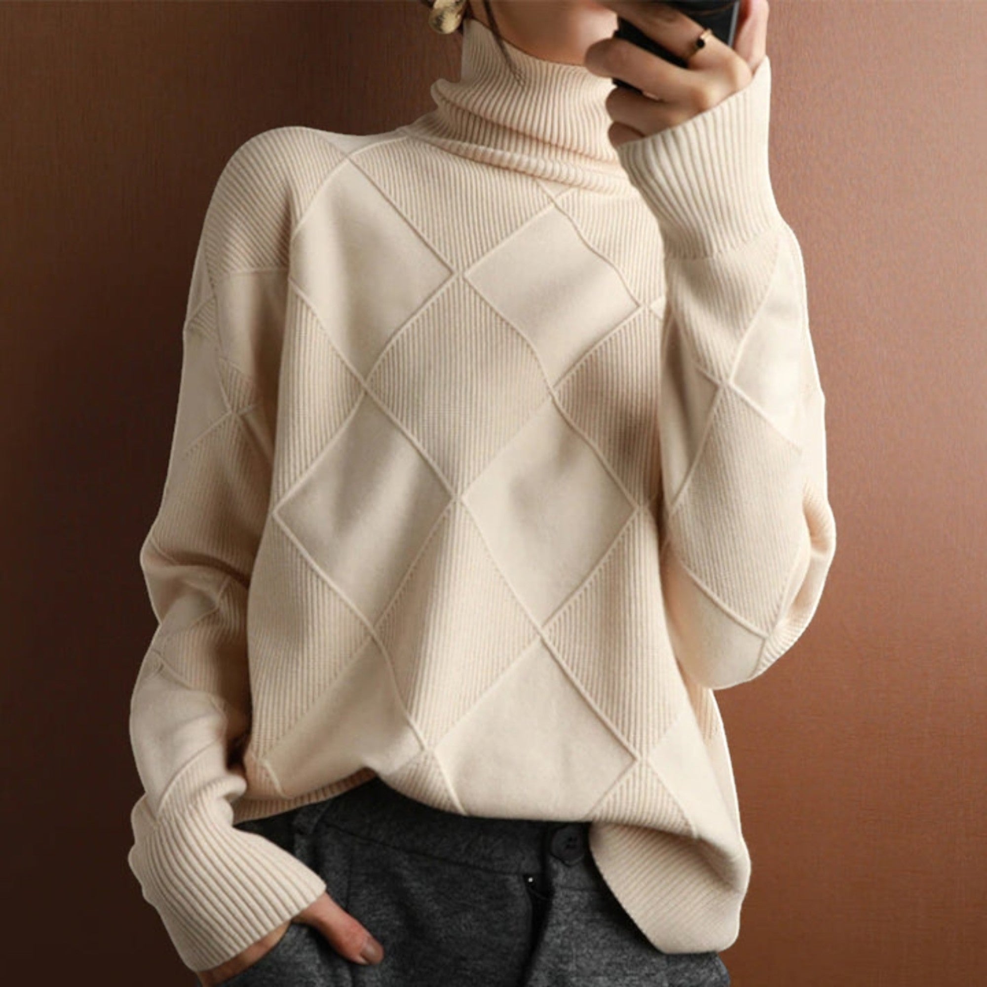Chloe | Women's Warm Turtleneck Pullover Sweater Soft Knit Jumper