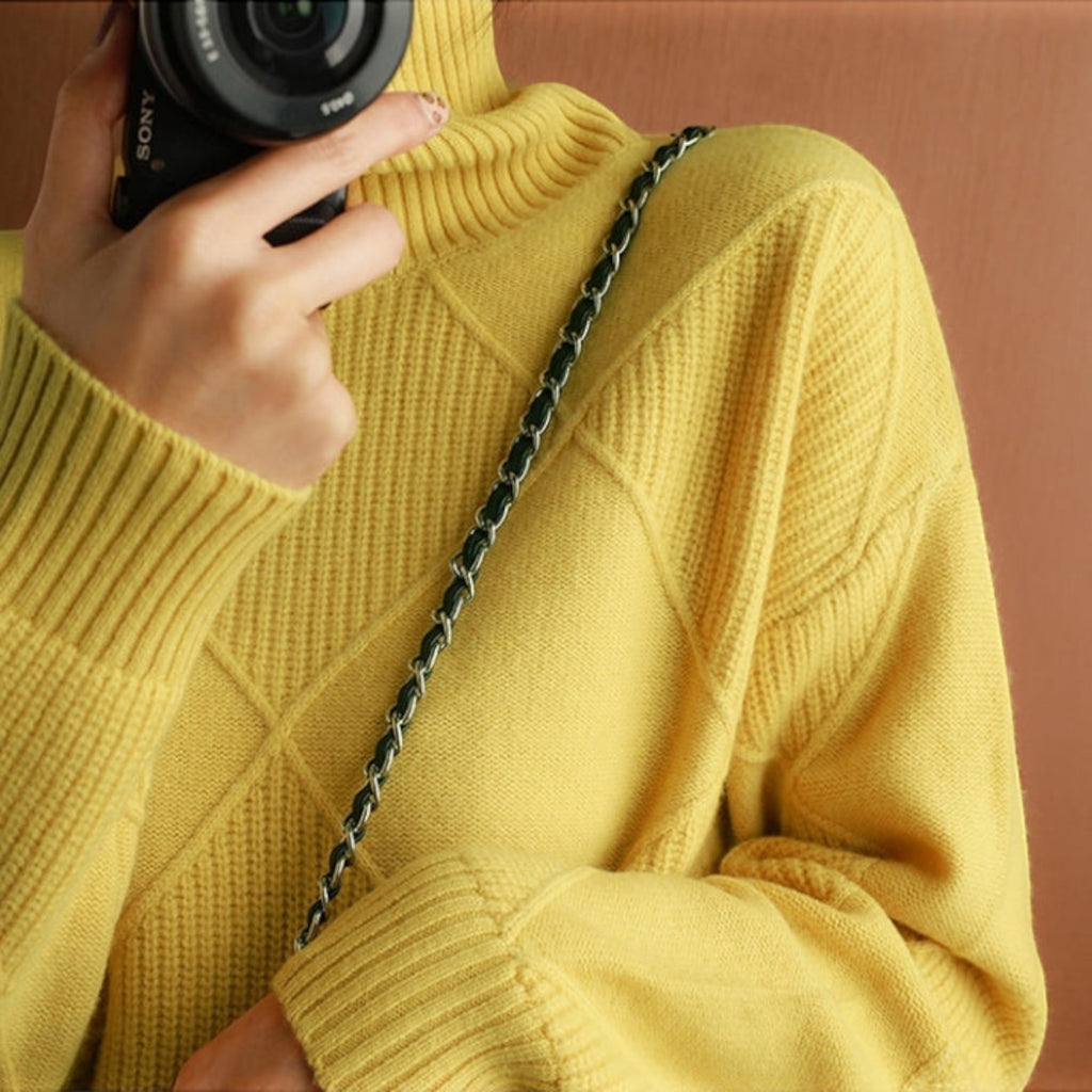 Ellmont London | Women's Warm Turtleneck Pullover Sweater Soft Knit Jumper