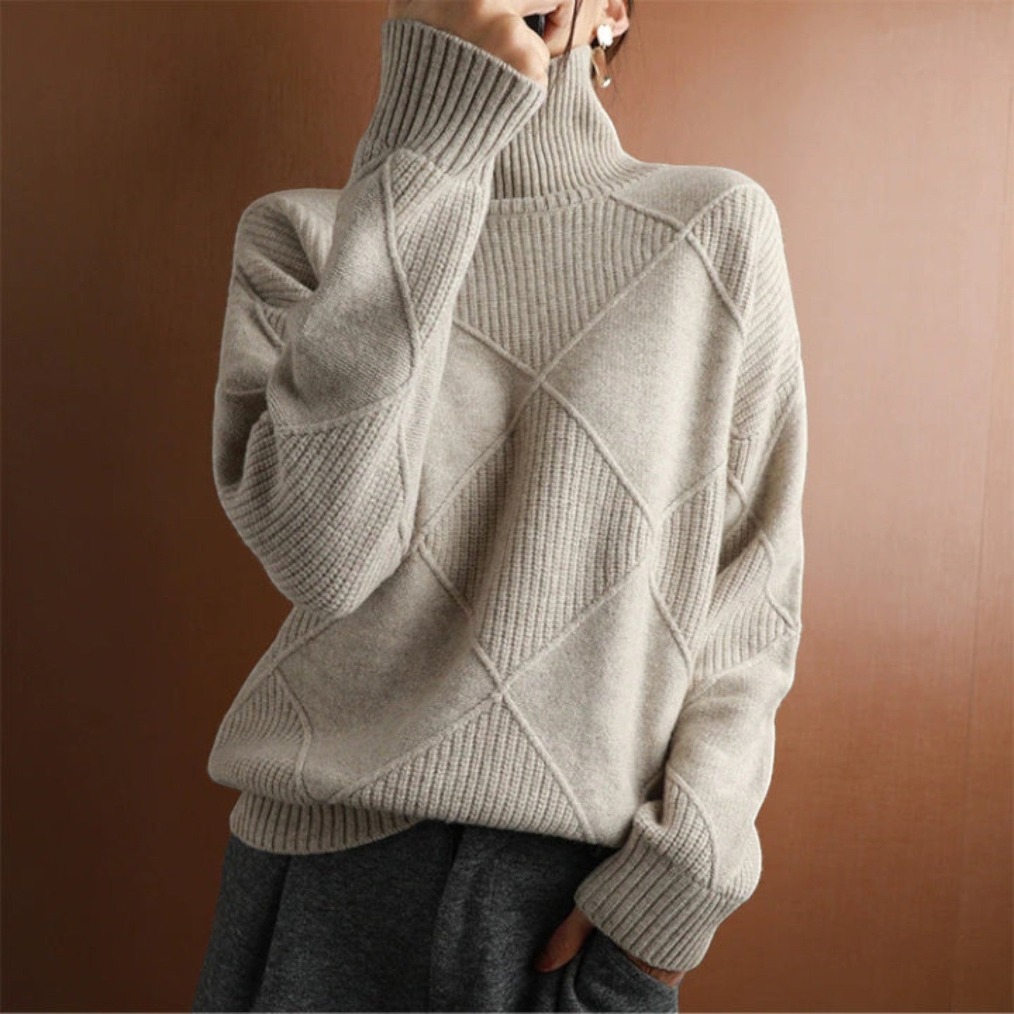 Chloe | Women's Warm Turtleneck Pullover Sweater Soft Knit Jumper