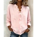 Sofia | Lightweight V-Neck Blouse - Pink