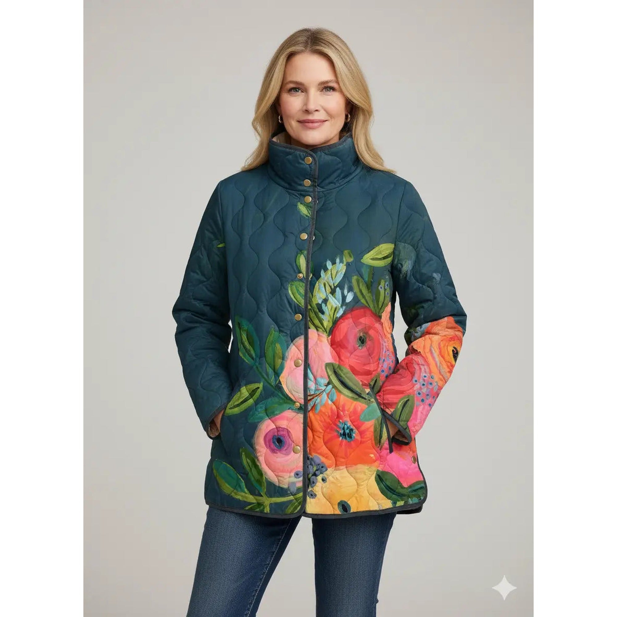 Meredith | Vintage Floral Quilted Jacket - Multicolor