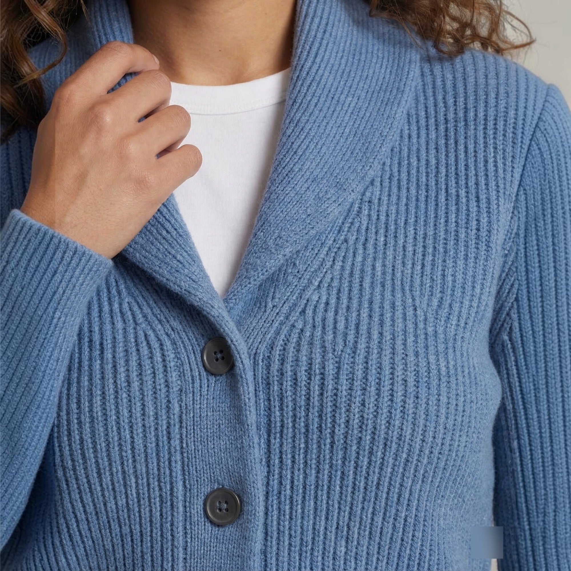 Ellmont London | Women’s Casual Button Soft Knit  Cardigan with Lapel Neck