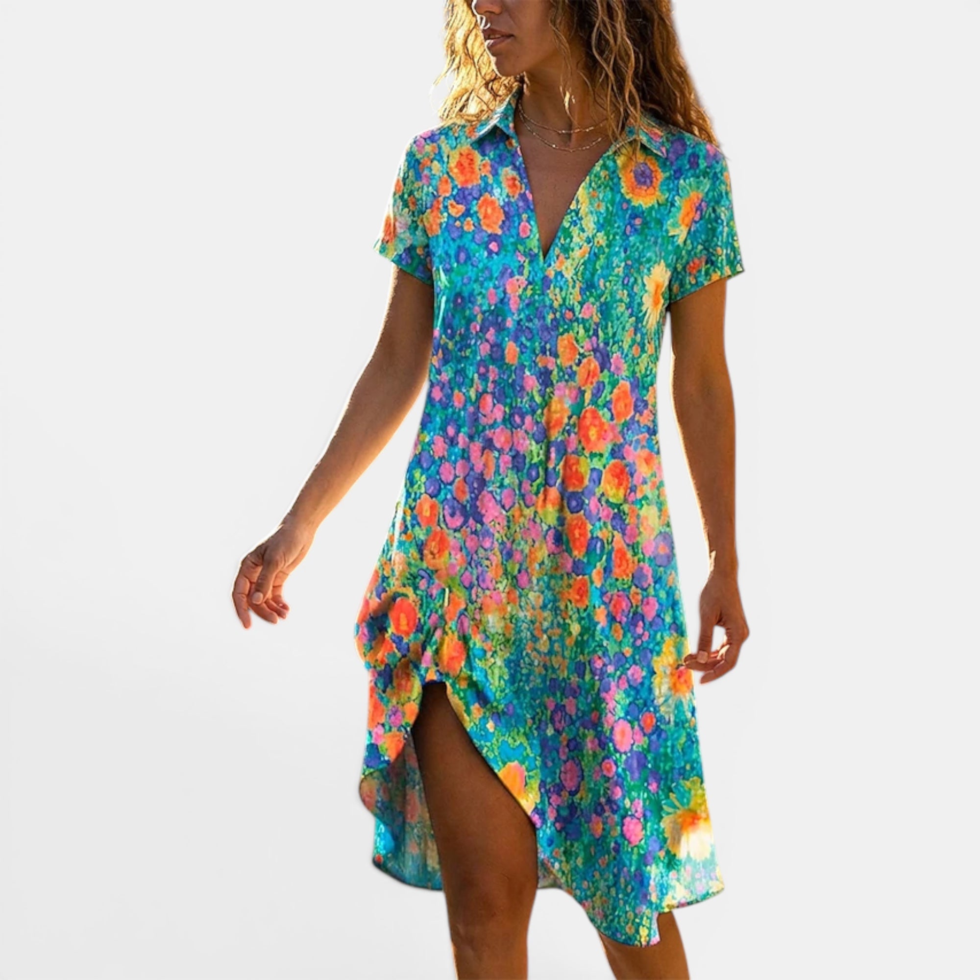 Ellmont London | Women's Floral Maxi Boho Summer Dress Lightweight Fit