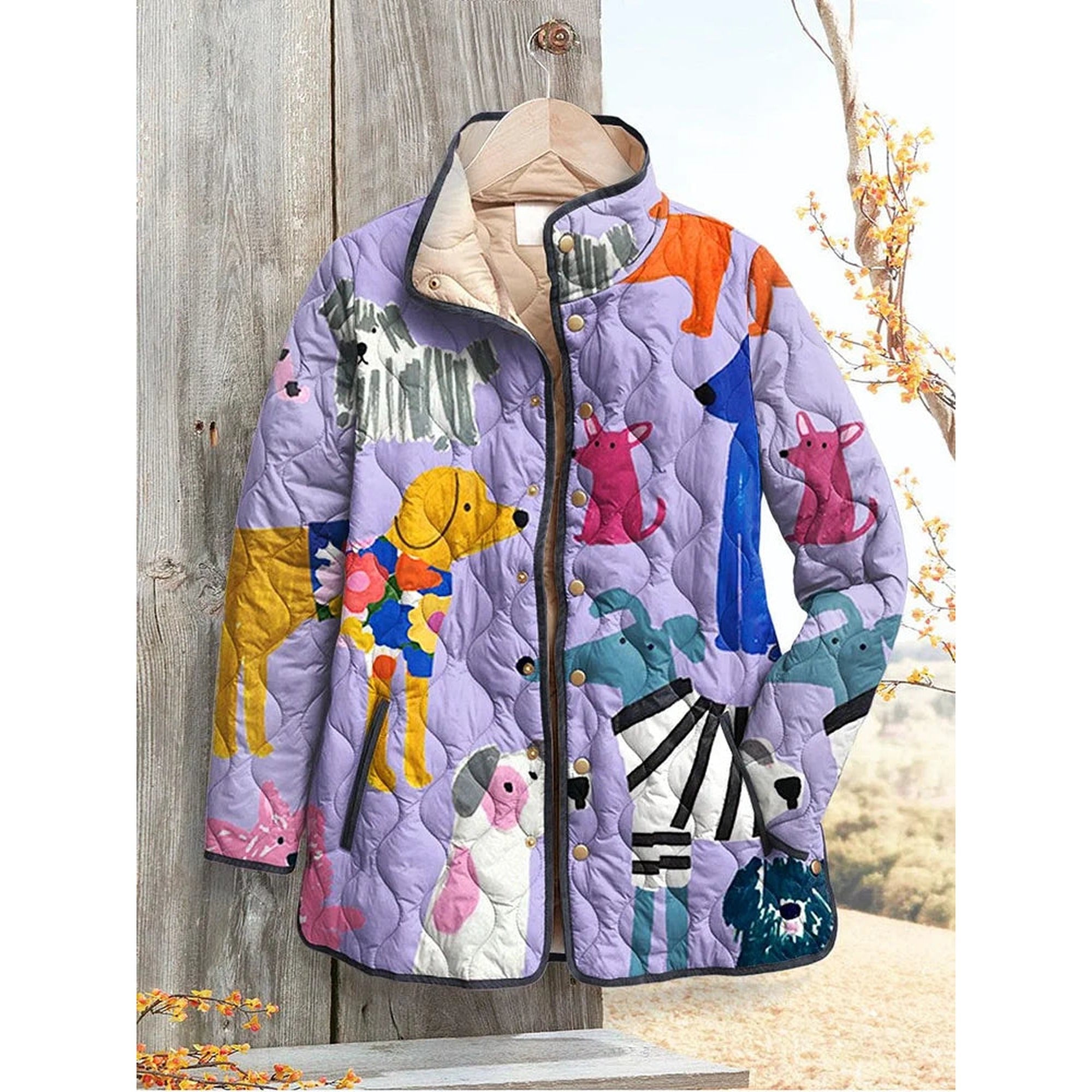 Priya | Casual Dog Print Jacket - Multicolor