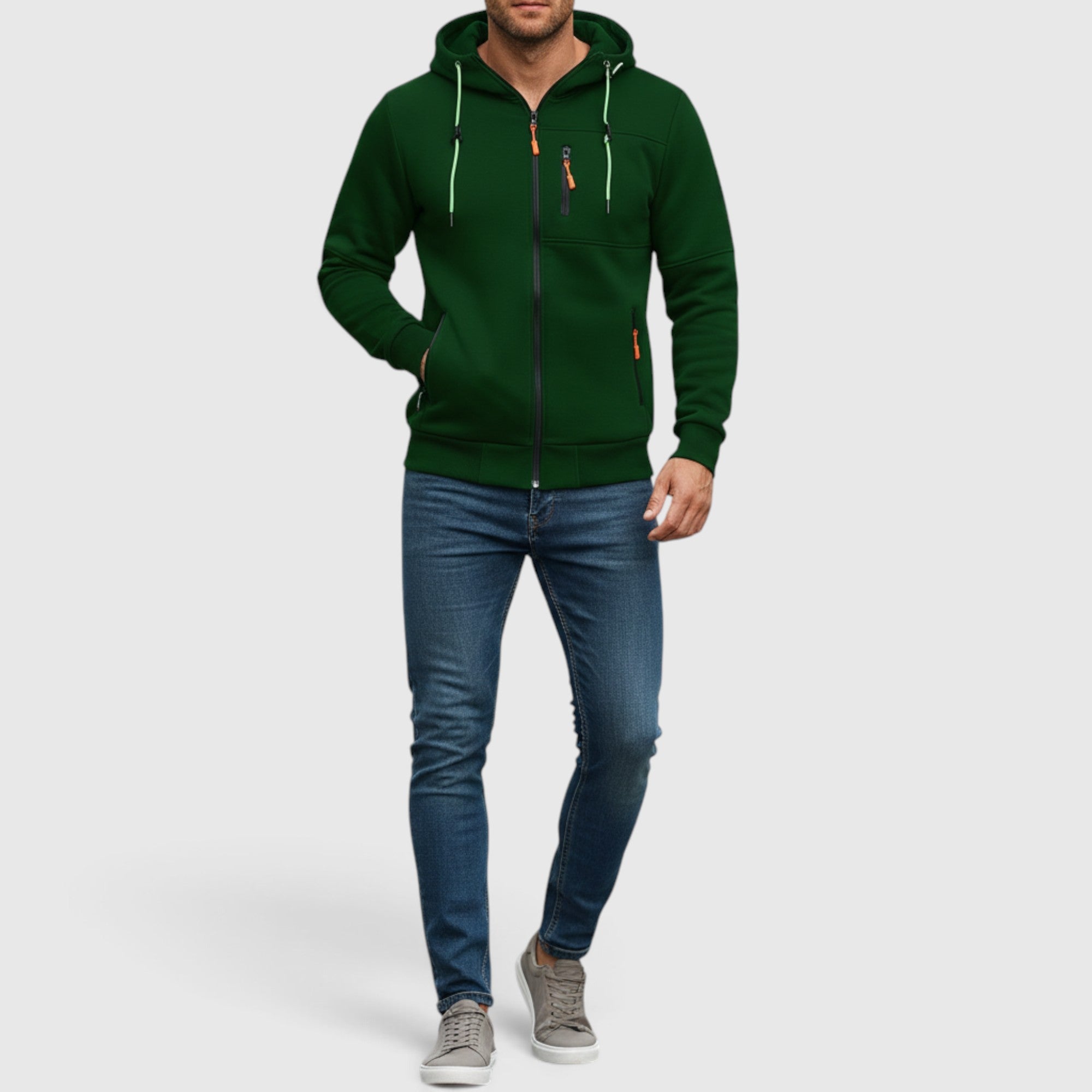 Noah | Men's Waterproof Hooded Coat Casual Loose Fit Zip Hoodie