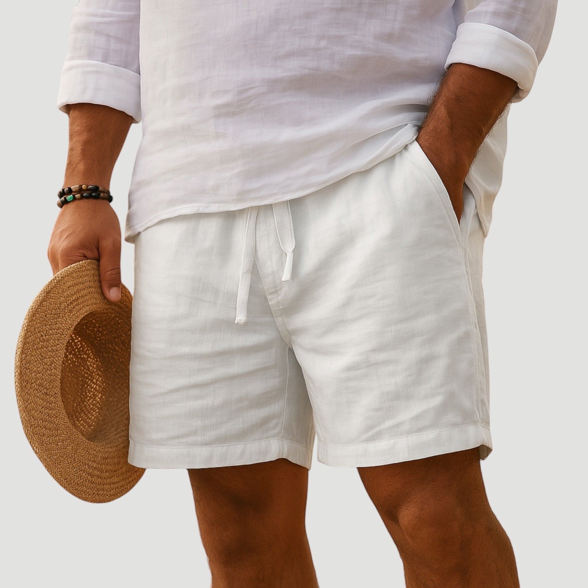 Ellmont London | Men’s Linen Shorts Essentials  Lightweight Summer Comfort Fit