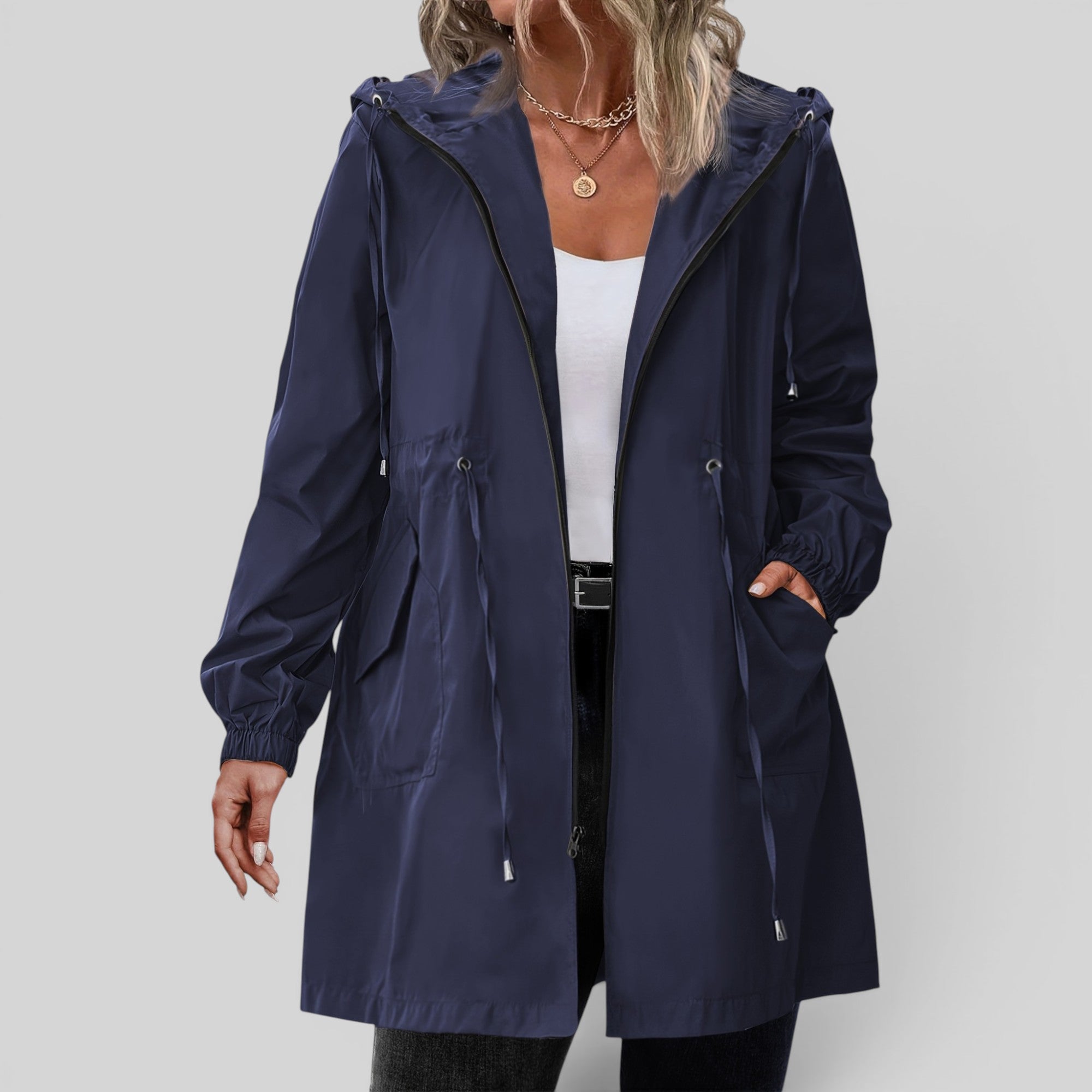 Ellmont London | Women's Waterproof Trench Coat Full Zip Outdoor Rain Jacket
