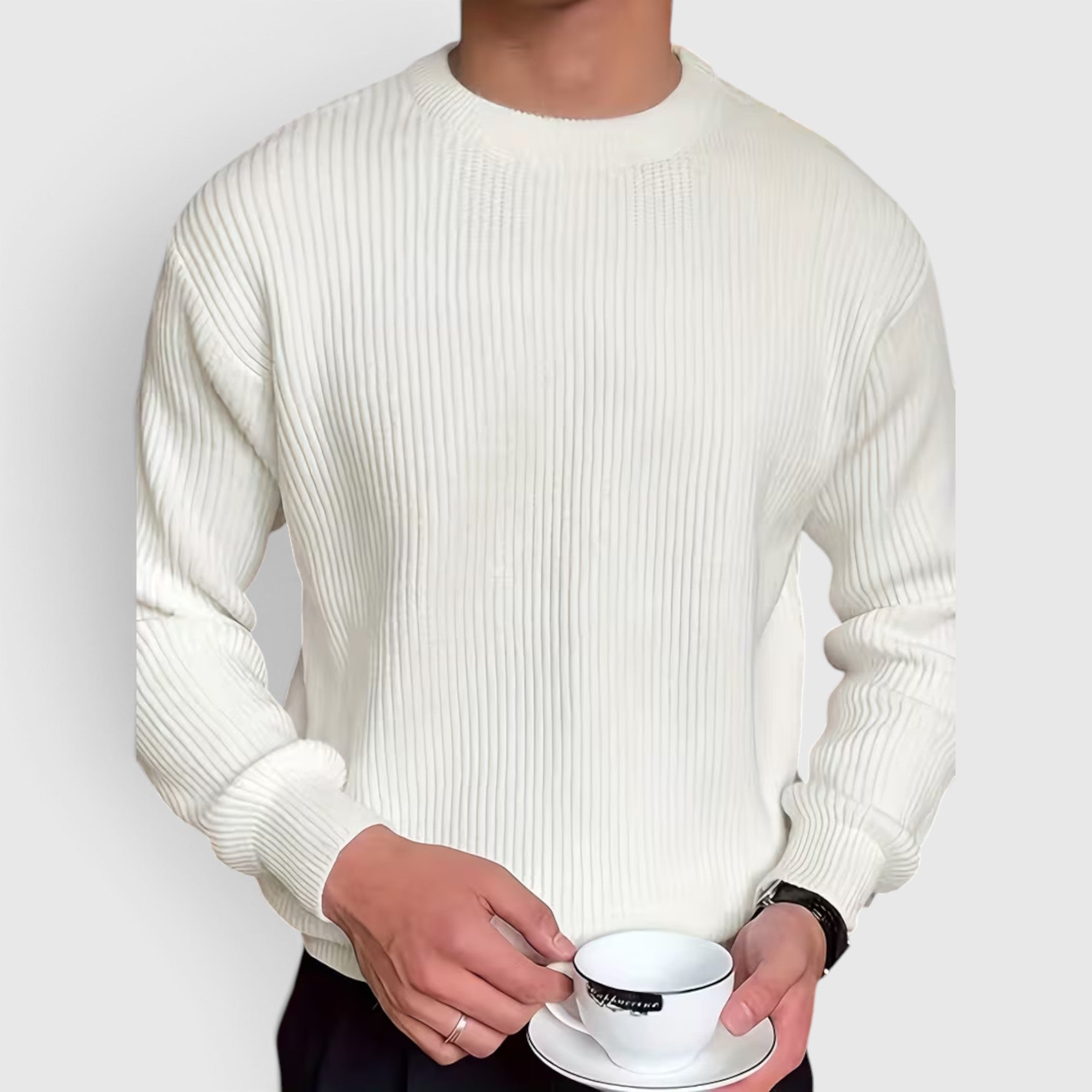 Liam | Men's Crewneck Sweater Loose Fit Everyday Knit Sweatshirt