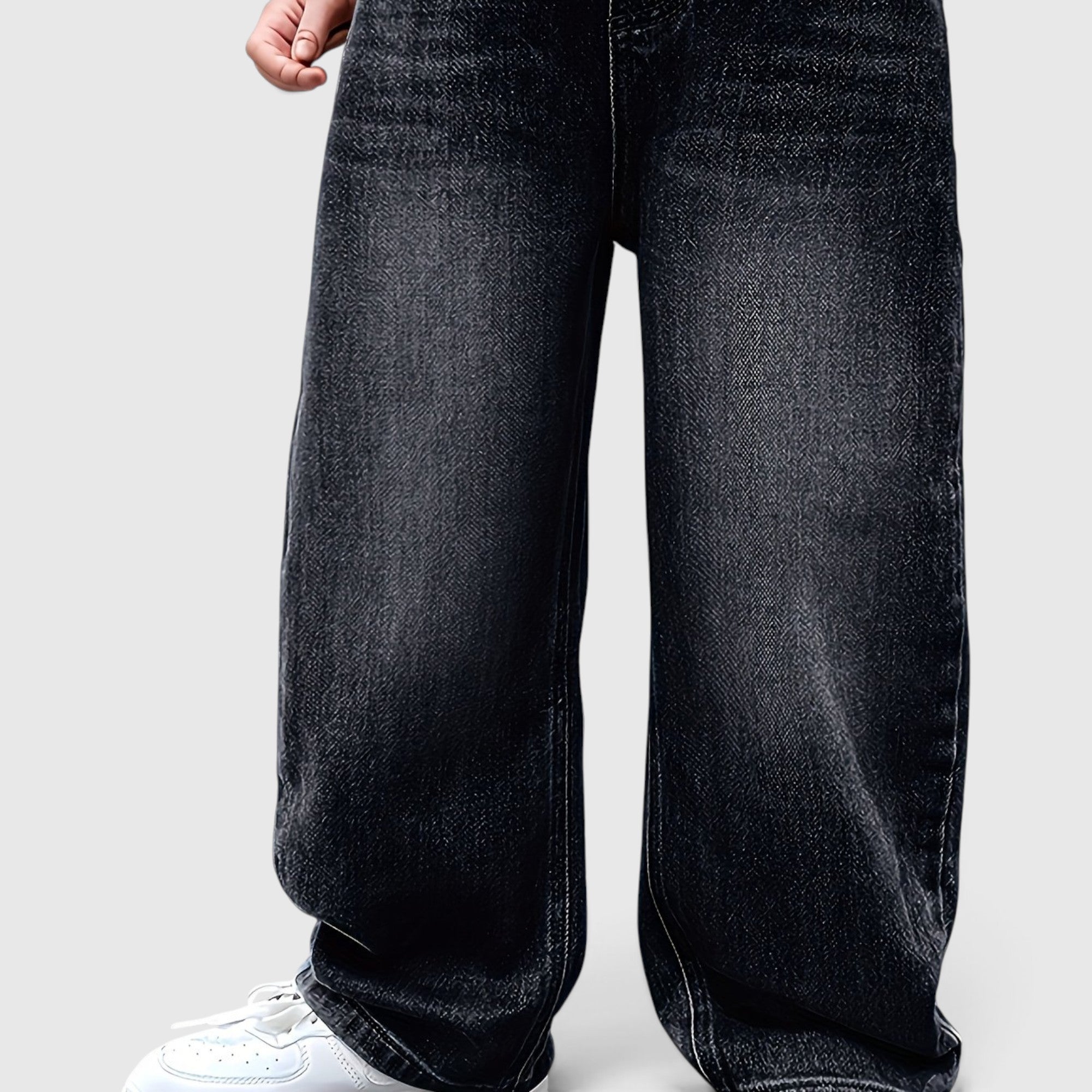 Ivan | Boys' Baggy Faux Denim Pants Comfortable Casual Trousers