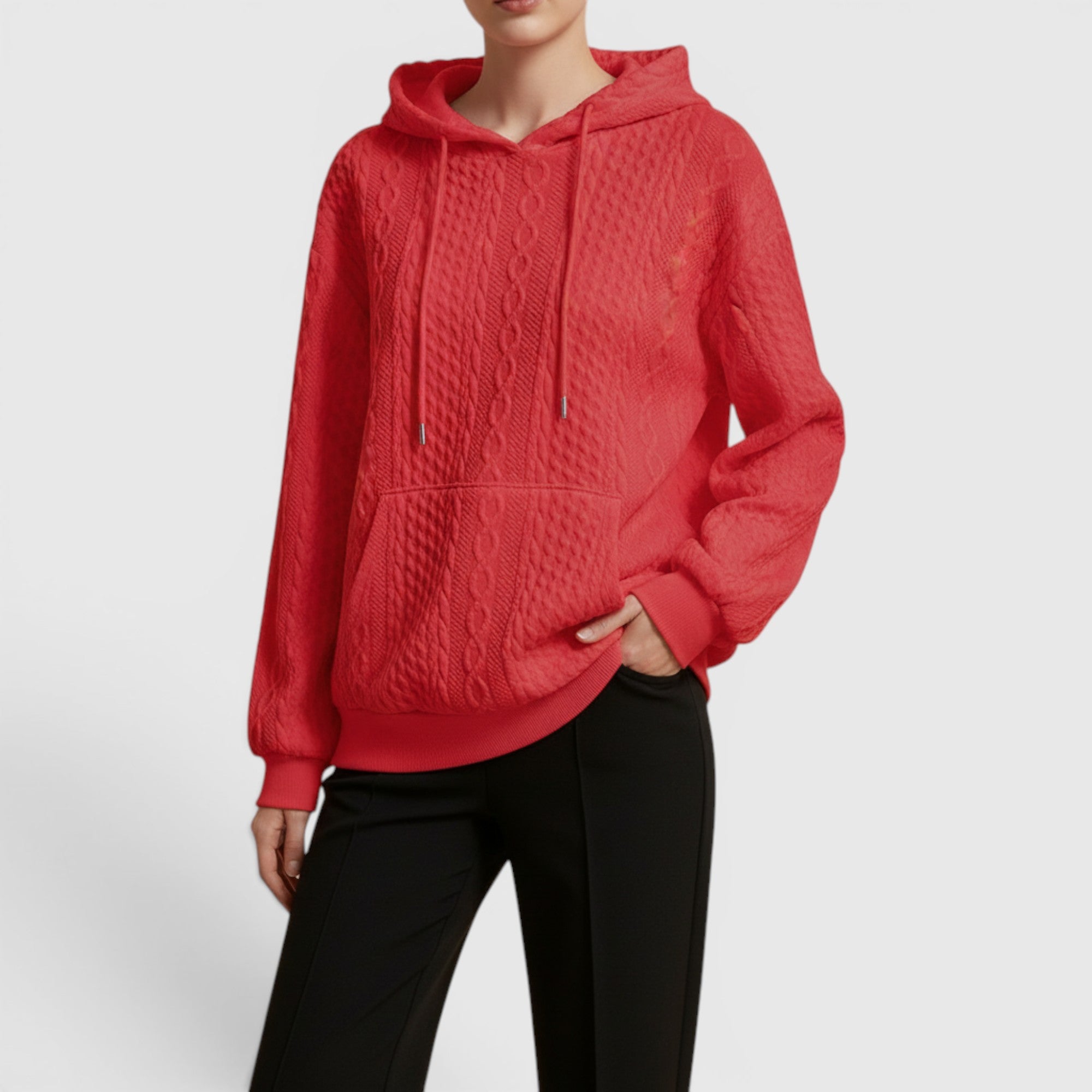 Ellmont London | Women's Plus Size Long Sleeve Hoodie Relaxed Fit Sweatshirt