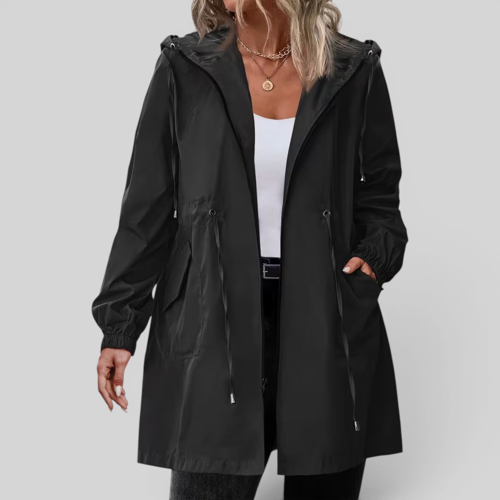Ellmont London | Women's Waterproof Trench Coat Full Zip Outdoor Rain Jacket