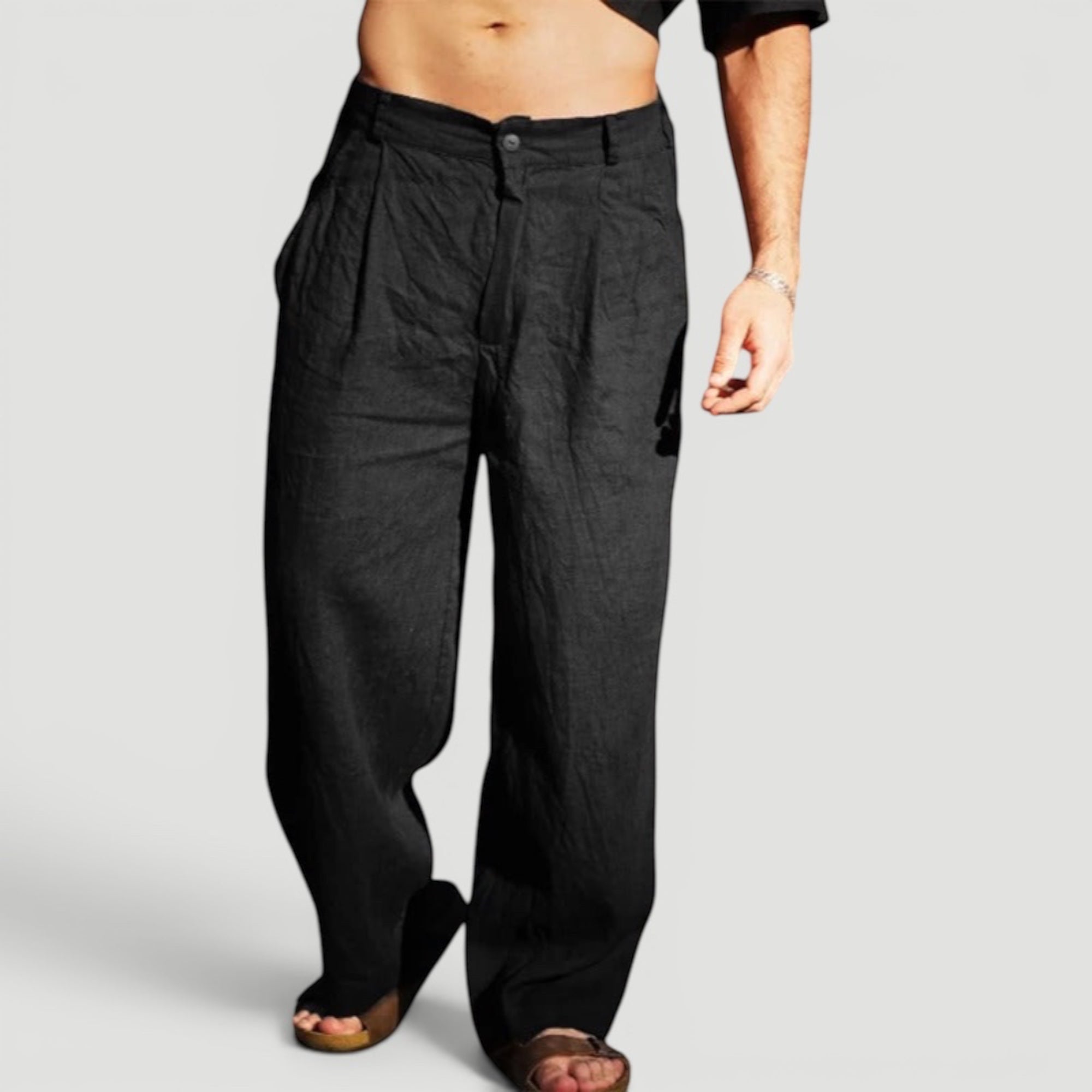 Ellmont London | Men’s Summer Pants Linen Blend Casual Comfort Fit