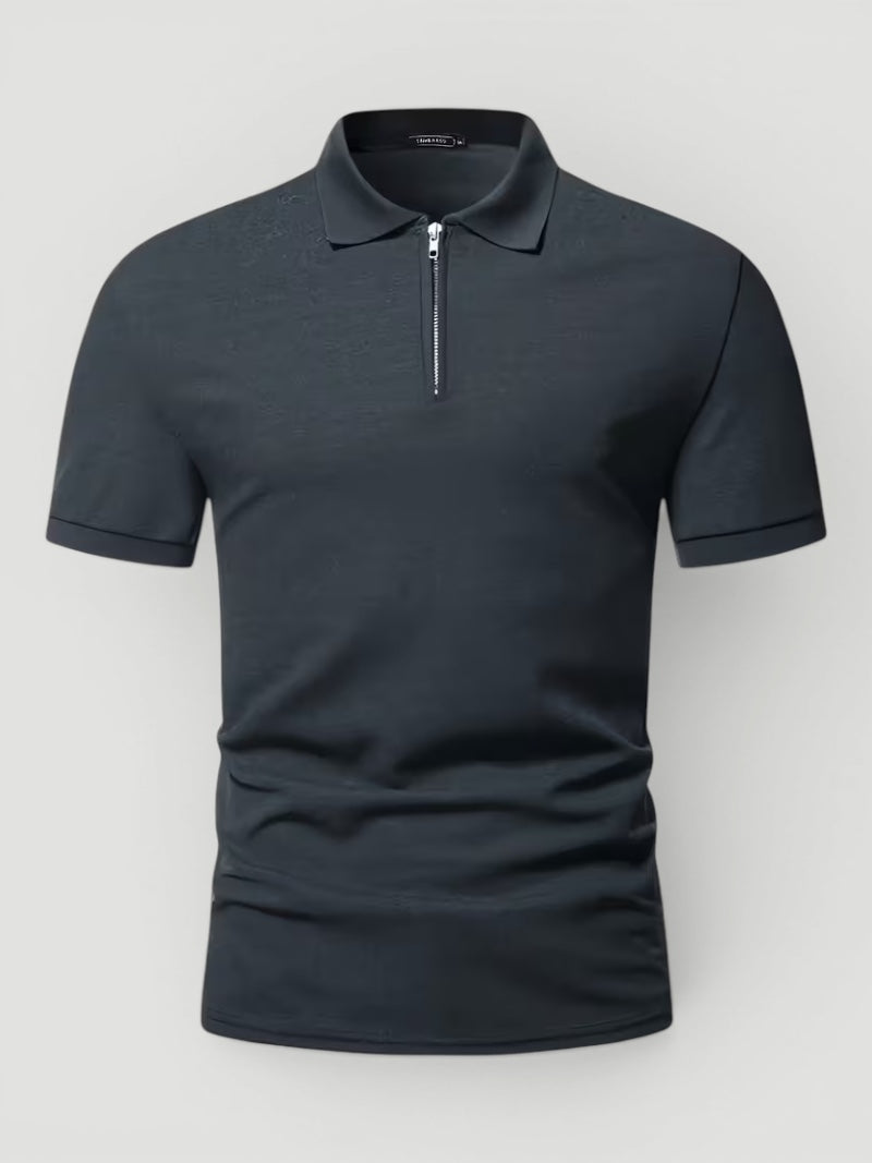 Ellmont London | Men’s Lightweight Zip Polo Shirt Everyday Style