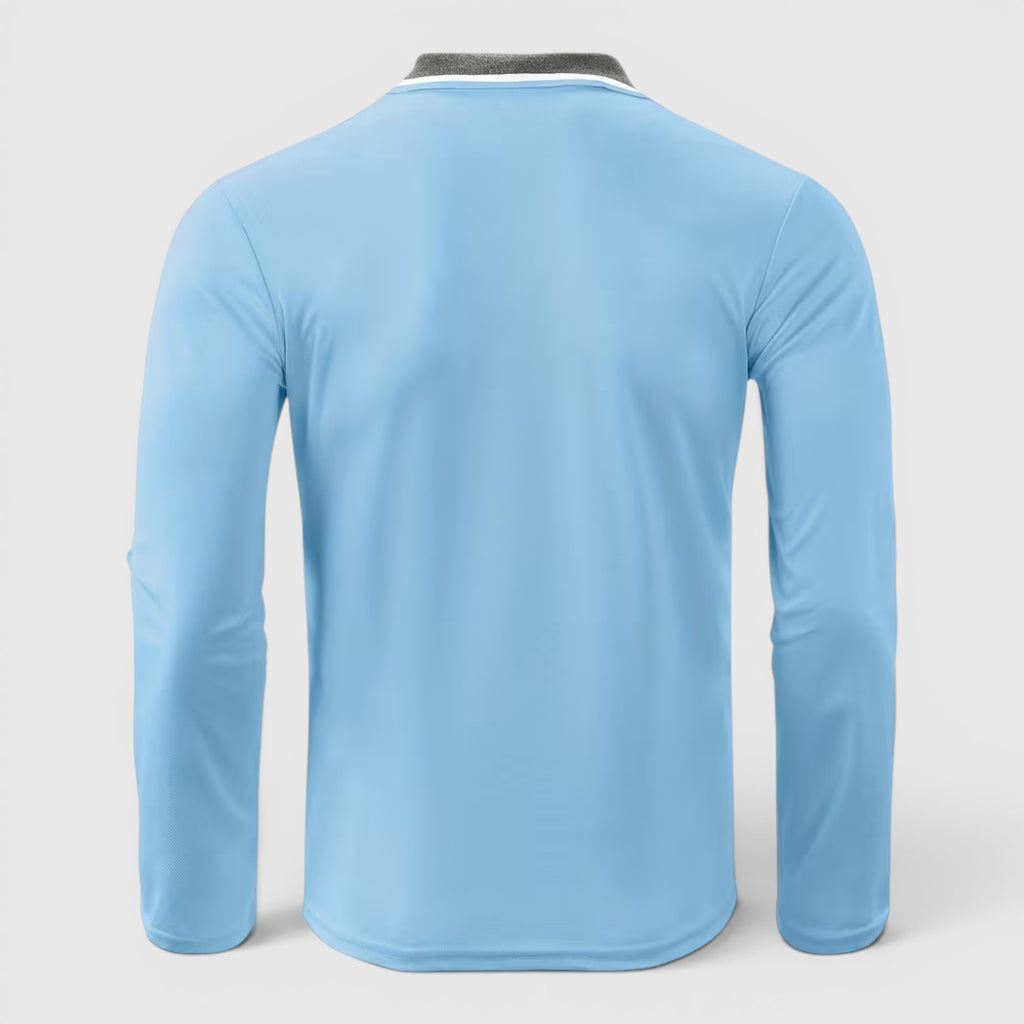 Ellmont London | Men's Long Sleeve Polo Shirt Contrast Collar Regular Fit Button Up