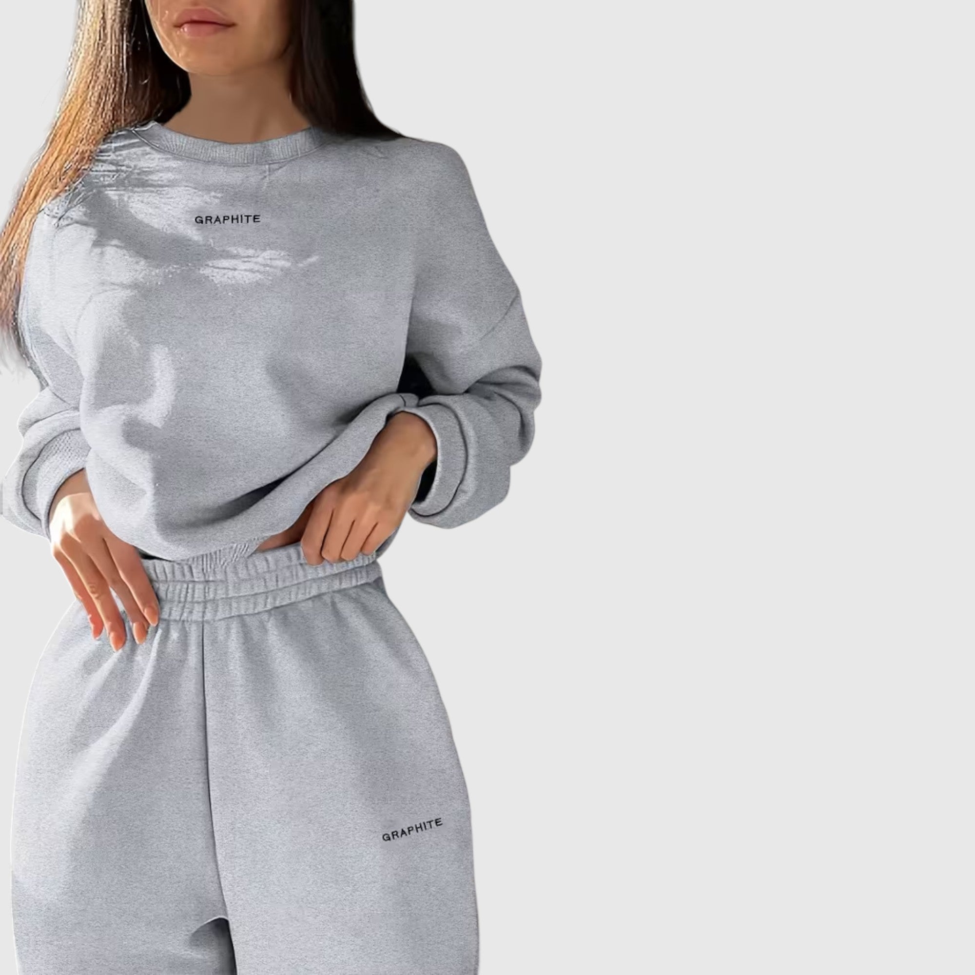 Hazel | Women's Loose Fit Embroidered Tracksuit Two-Piece Lounge Set