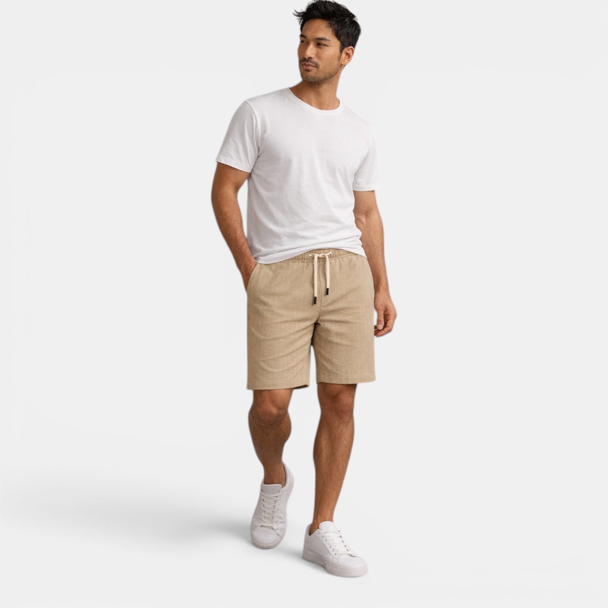 Ellmont London | Men's Breathable Casual Linen Summer Shorts Regular Fit
