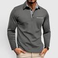 Ellmont London | Men's Breathable Cotton Blend Button Up Longsleeve Polo
