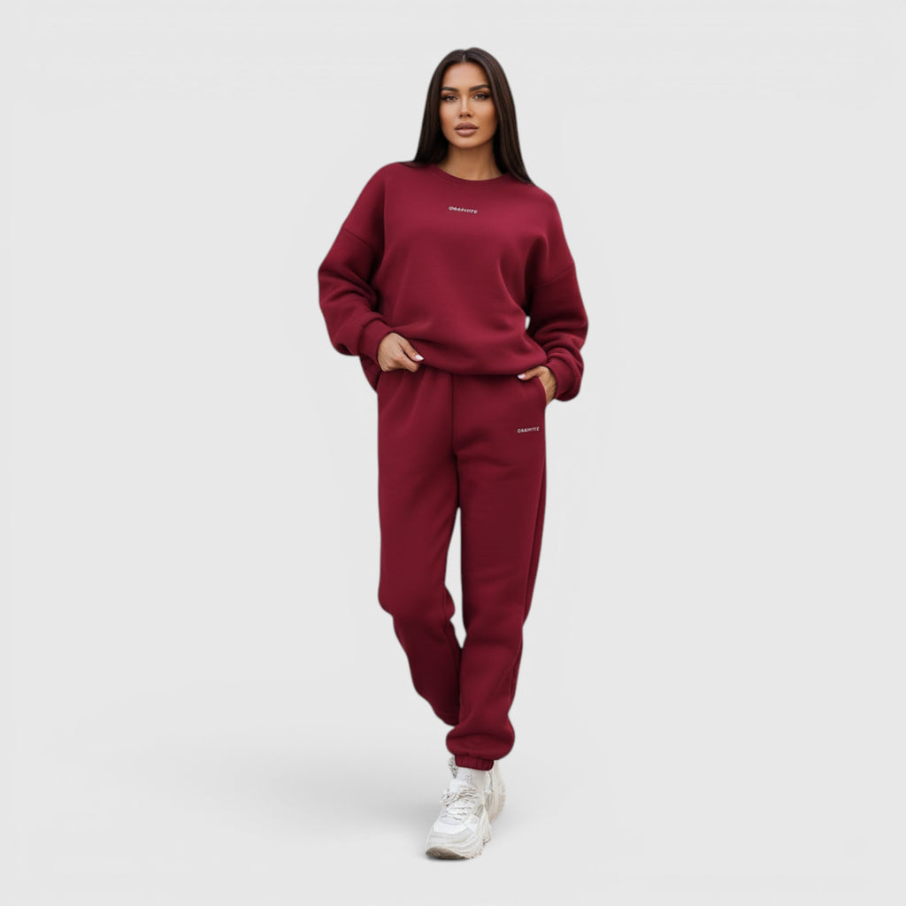 Hazel | Women's Loose Fit Embroidered Tracksuit Two-Piece Lounge Set
