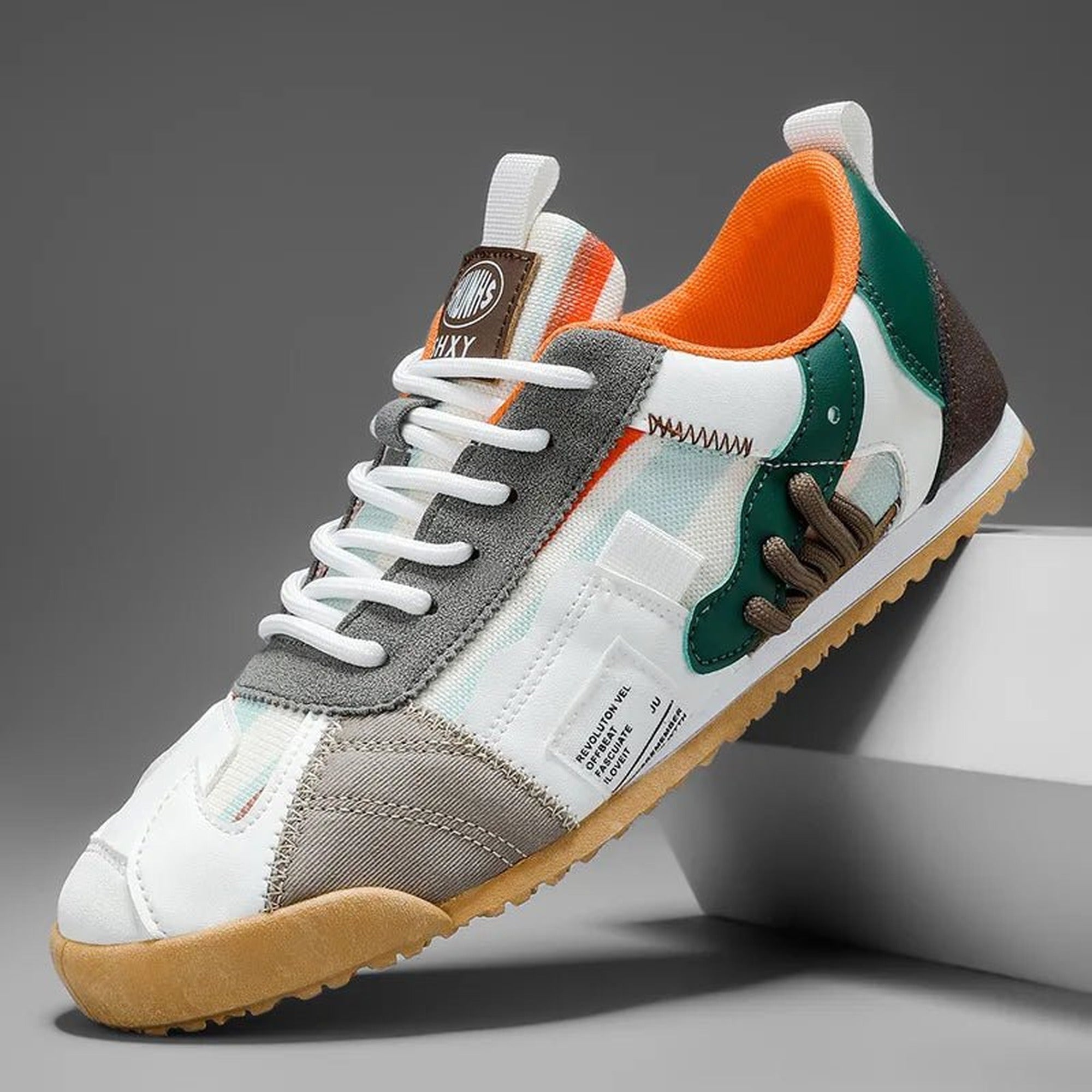 James 2 | Men's Trail Sneakers Layered Suede Mesh Athletic - Orange