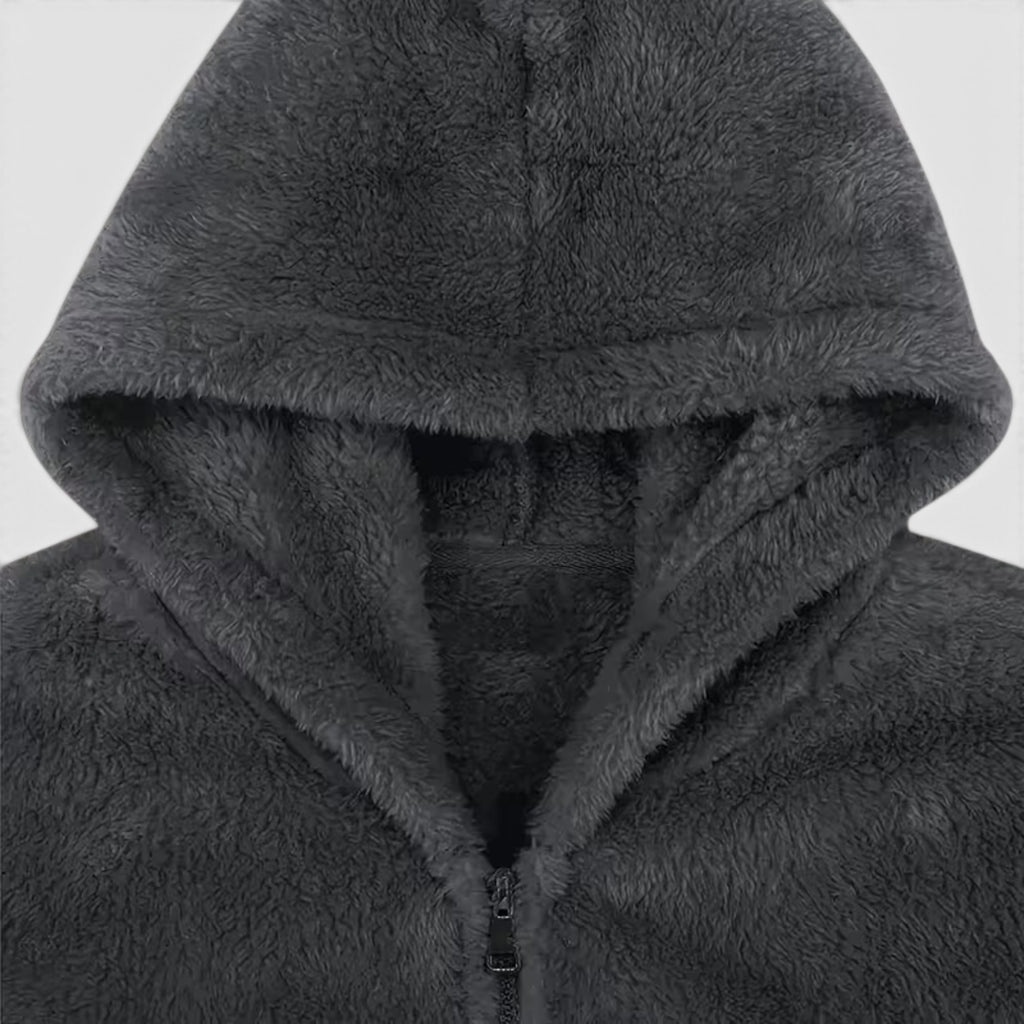 Jasper | Men's Warm Zip Up Teddy Jacket – Hooded Plus Size Outerwear