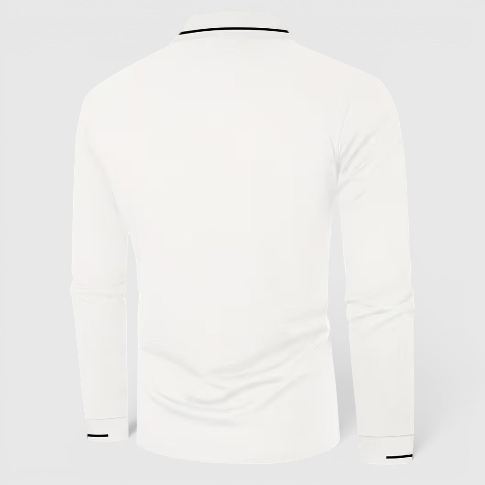 Isaac | Men's Casual Polo Shirt Long Sleeve Rib-Knit Everyday Wear