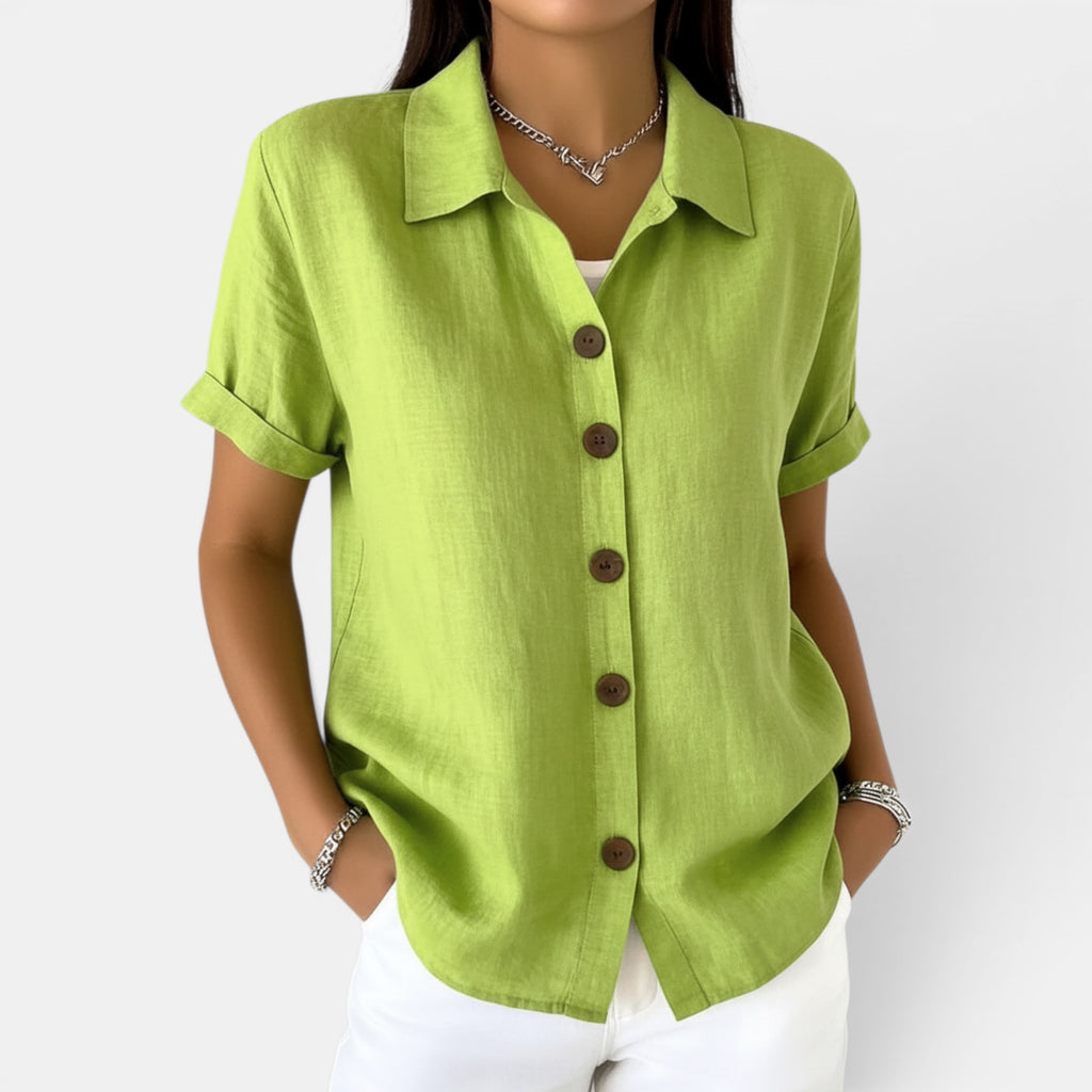 Ellmont London | Women's Casual Button Front Top Lightweight Style