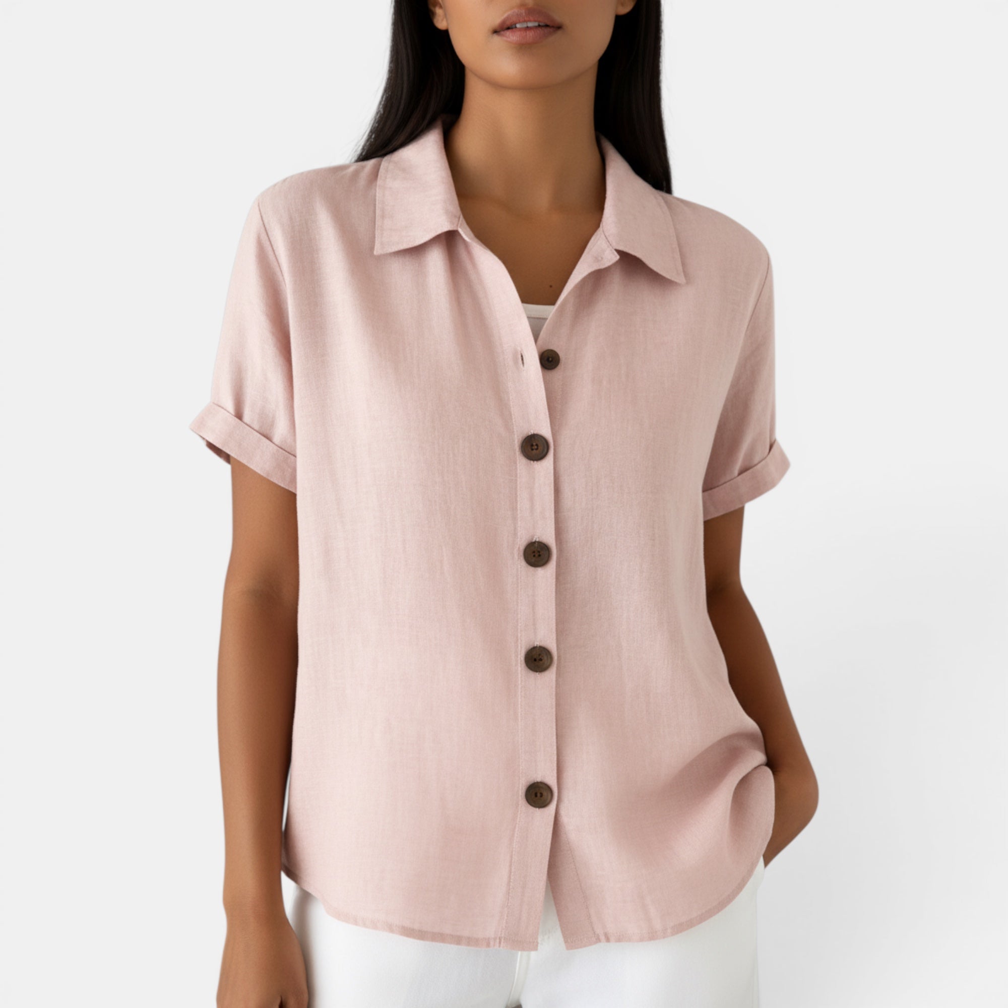 Ellmont London | Women's Casual Button Front Top Lightweight Style