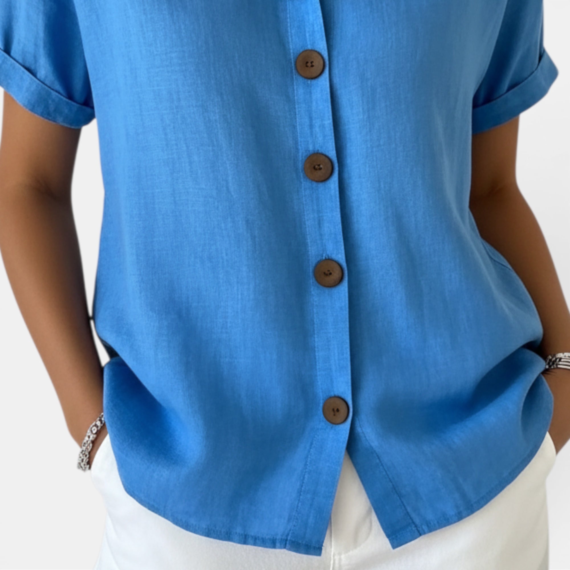 Ellmont London | Women's Casual Button Front Top Lightweight Style