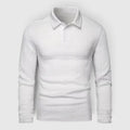 Lewis | Men's Textured Polo Shirt Casual Knit Long Sleeve for Daily Wear