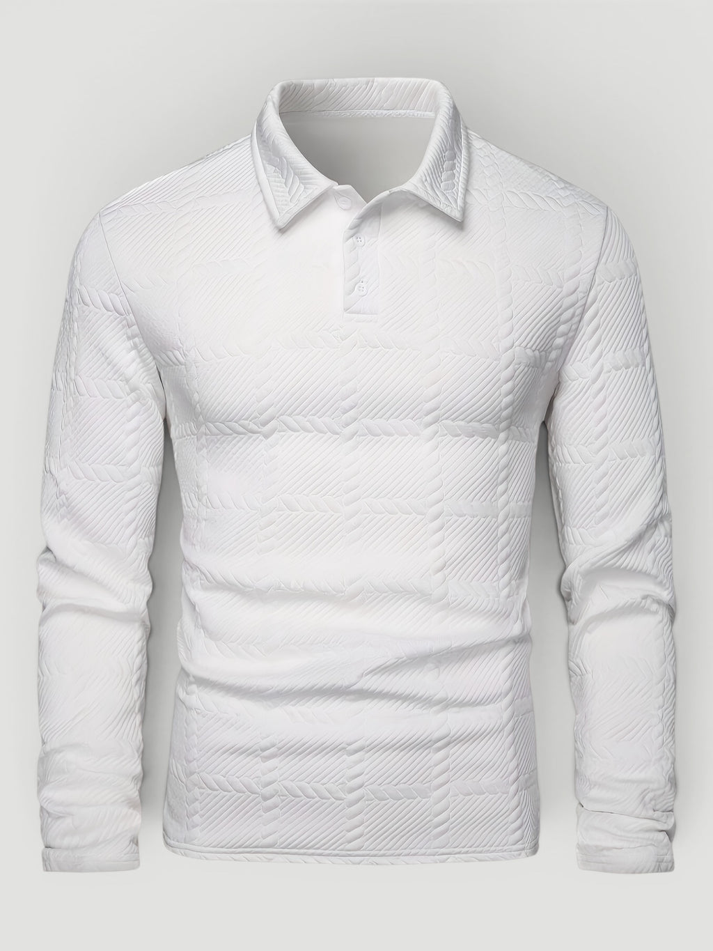 Ellmont London | Men’s Button Polo Shirt Modern Jacquard Knit