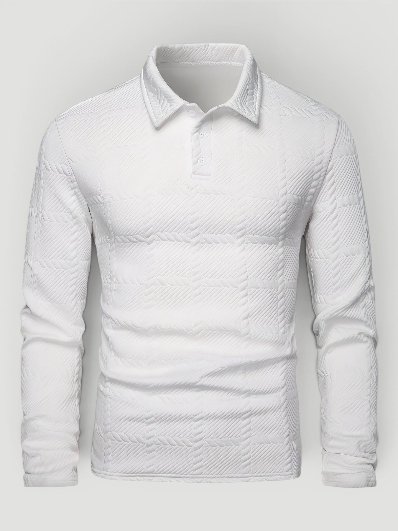 Ellmont London | Men’s Button Polo Shirt Modern Jacquard Knit