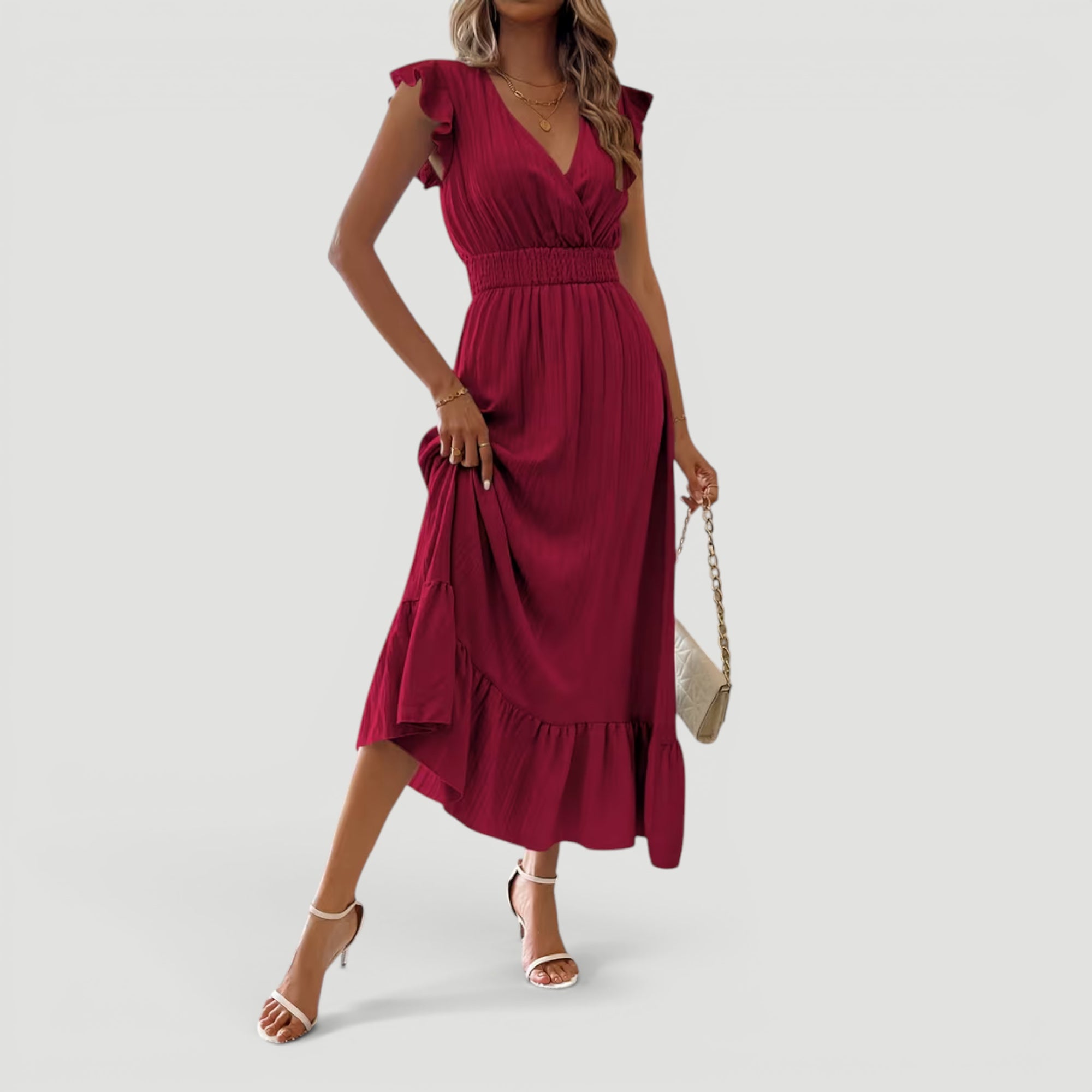 Ellmont London | Women’s Flowy V Neck Evening Summer Dress